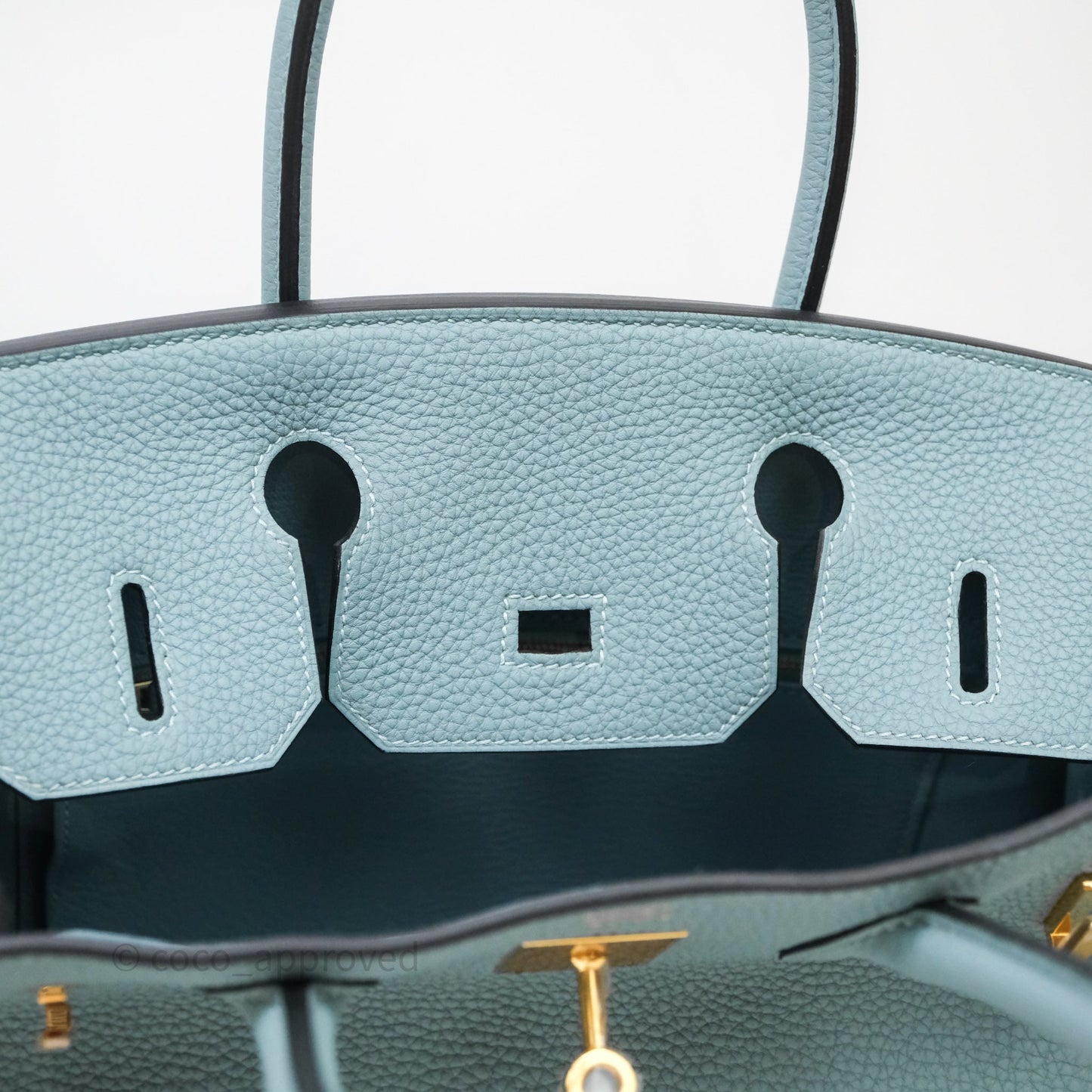 Hermès Birkin 30 Bleu Ciel 7G Togo Gold Hardware
