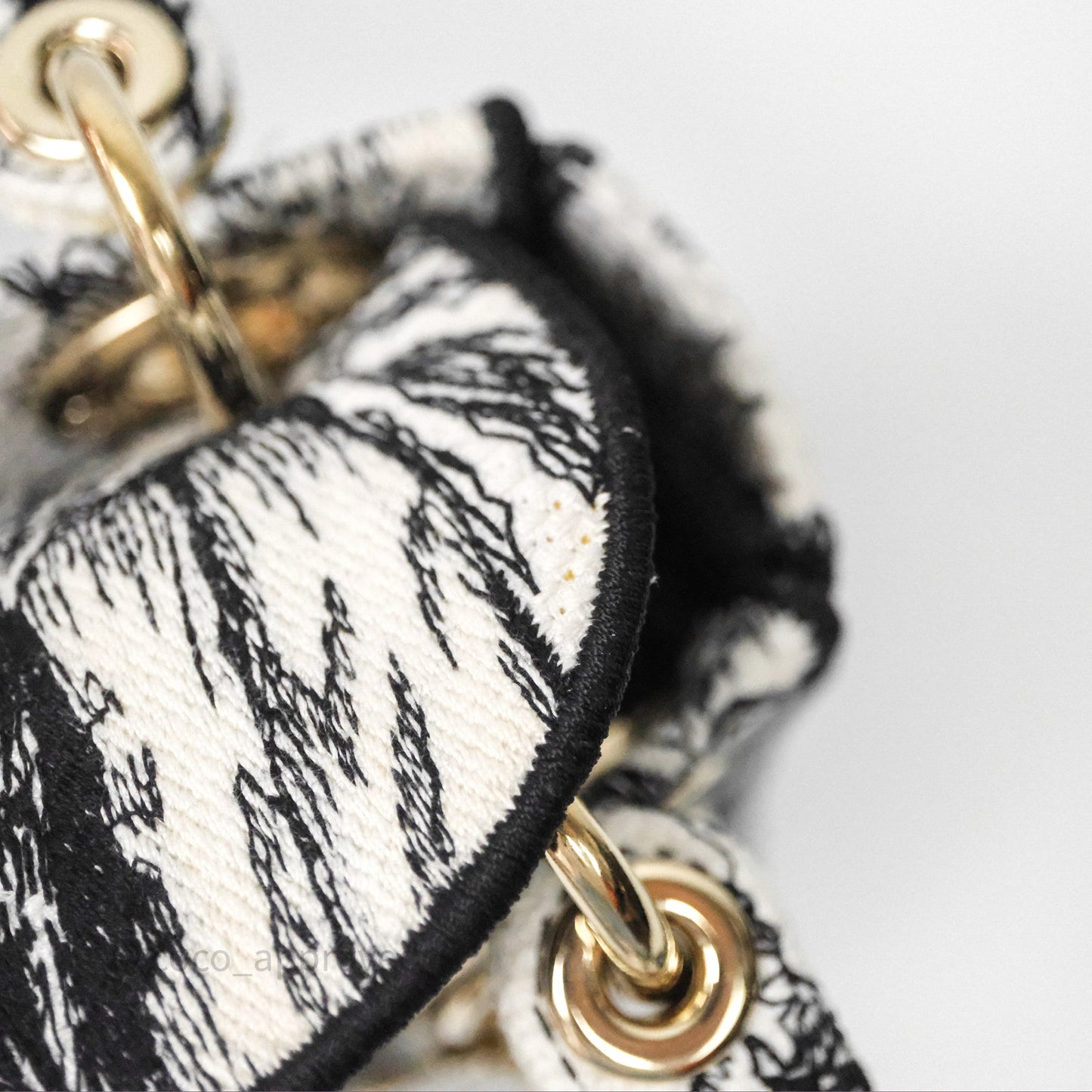 Christian Dior Mini Lady D-Lite Bag White/Black Toile de Jouy Voyage Embroidered