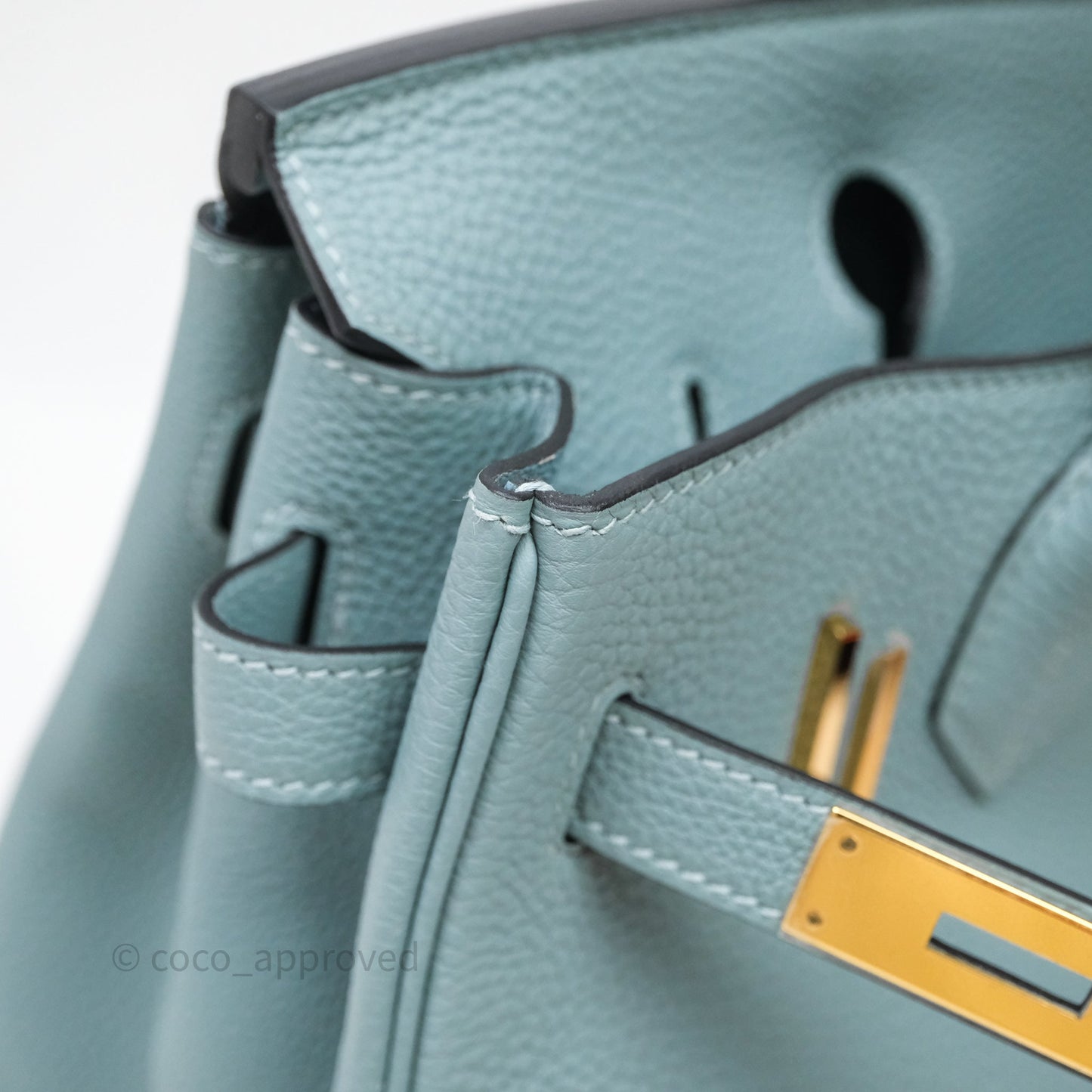 Hermès Birkin 30 Bleu Ciel 7G Togo Gold Hardware