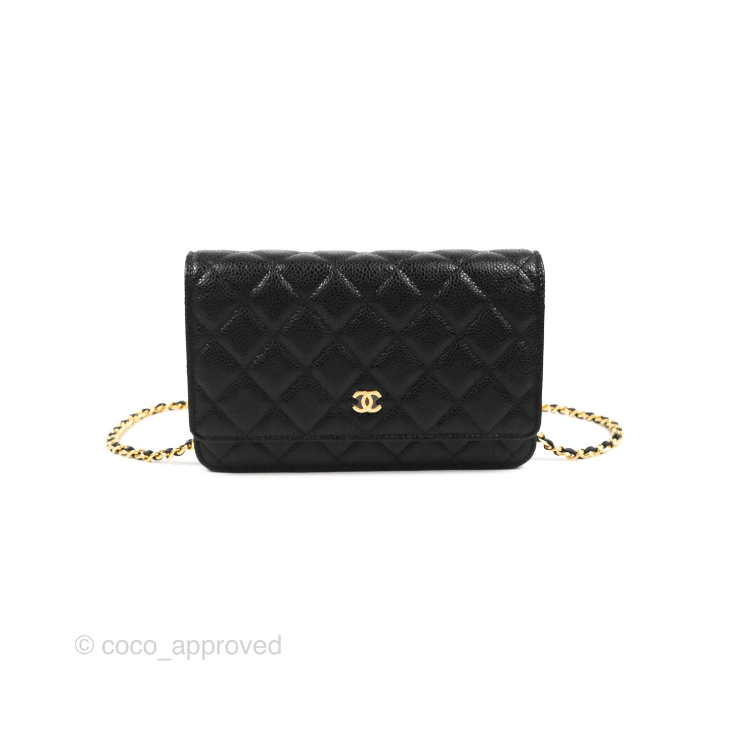 Chanel Quilted Classic WOC Black Caviar Gold Hardware
