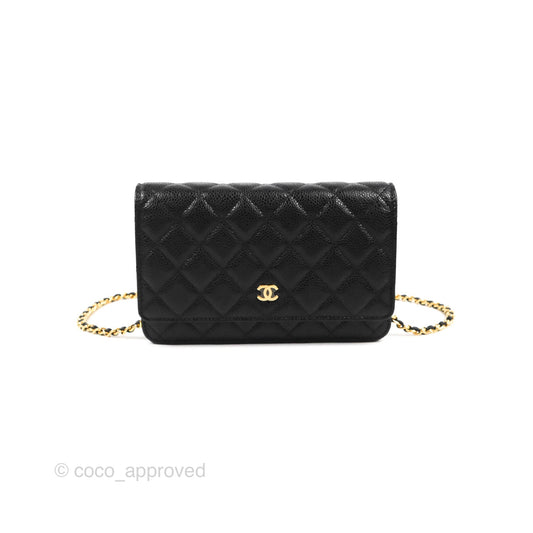 Chanel Quilted Classic WOC Black Caviar Gold Hardware