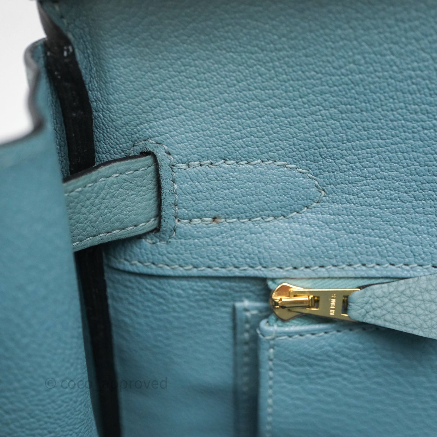 Hermès Birkin 30 Bleu Ciel 7G Togo Gold Hardware