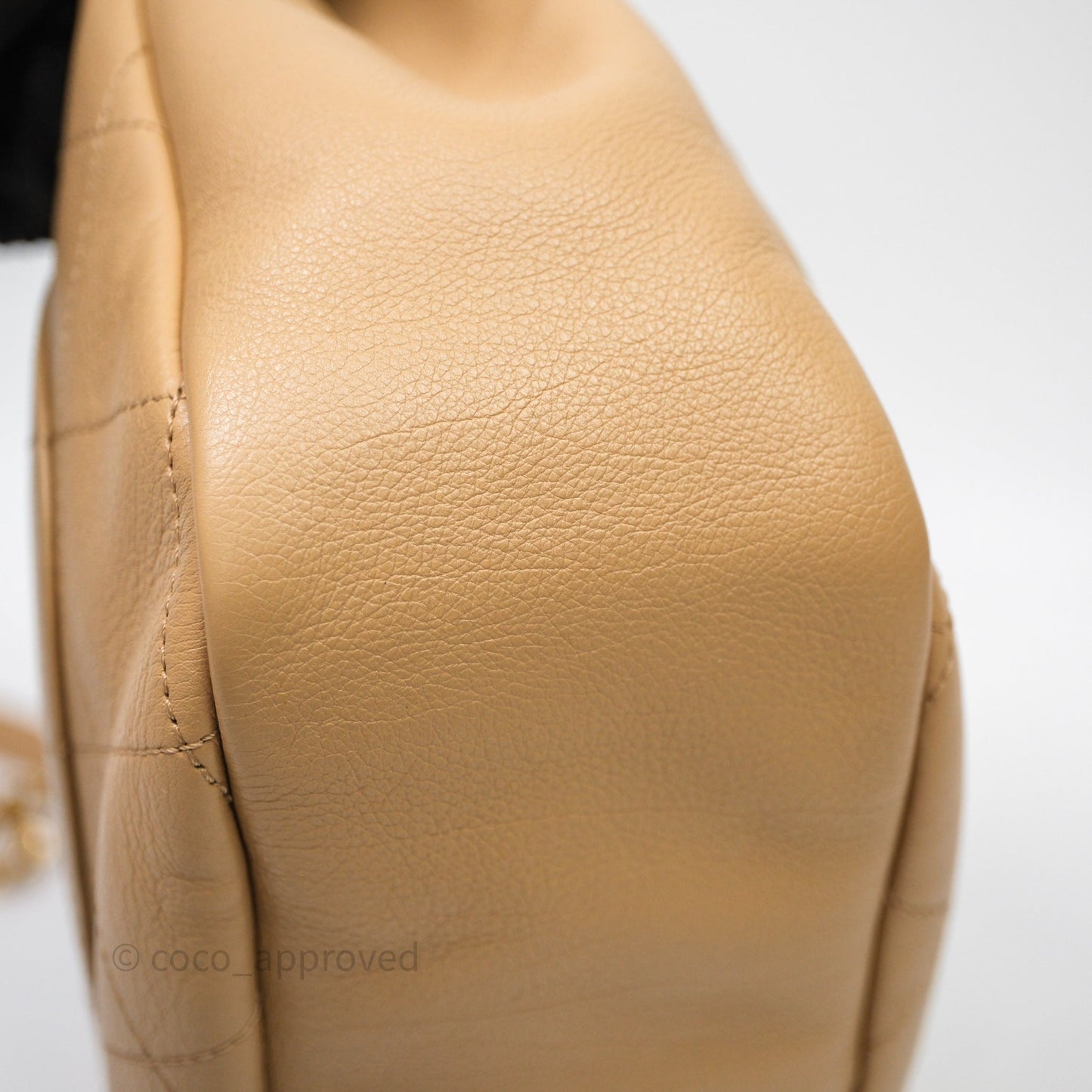 Chanel Drawstring Bucket Bag Beige Calfskin Mixed Hardware
