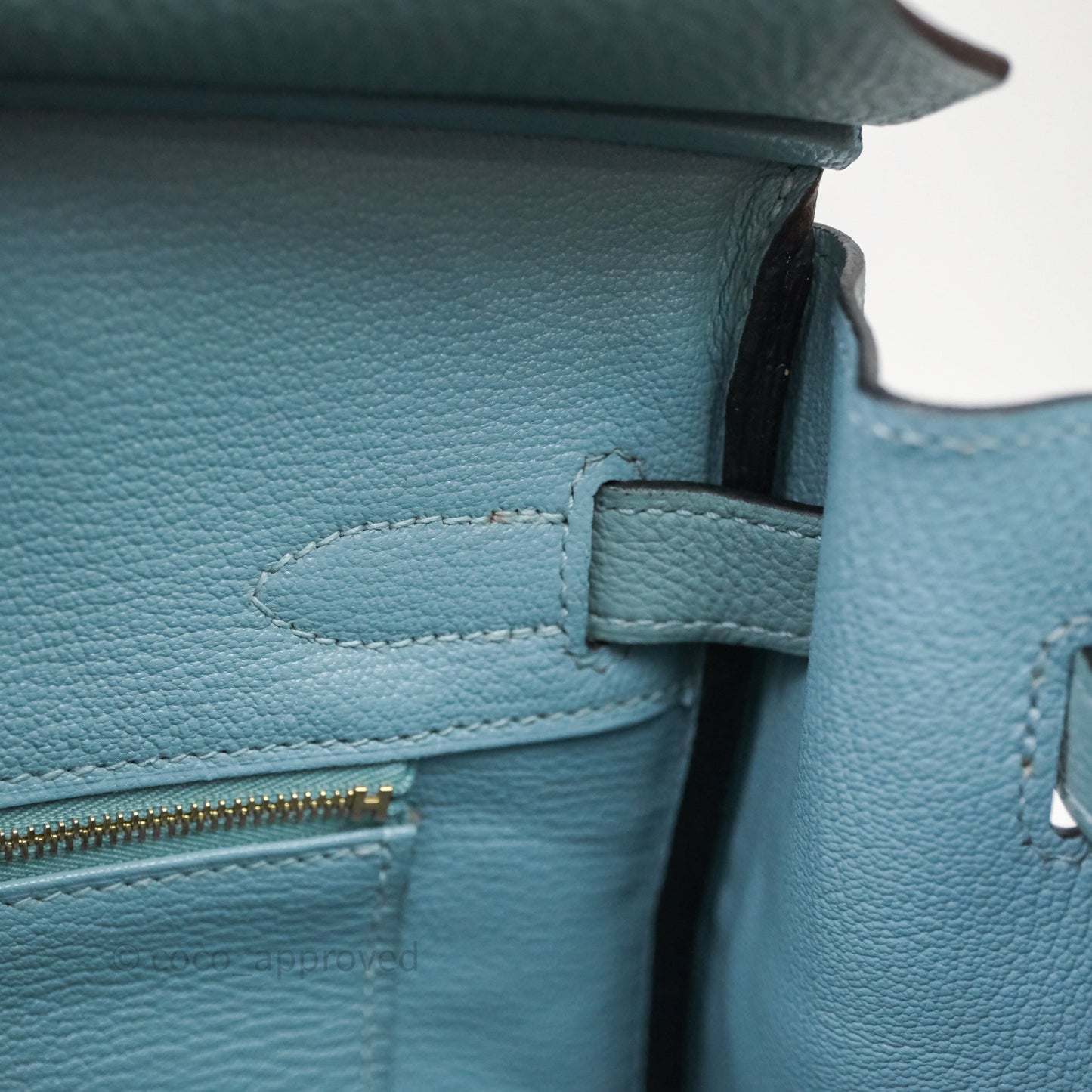 Hermès Birkin 30 Bleu Ciel 7G Togo Gold Hardware