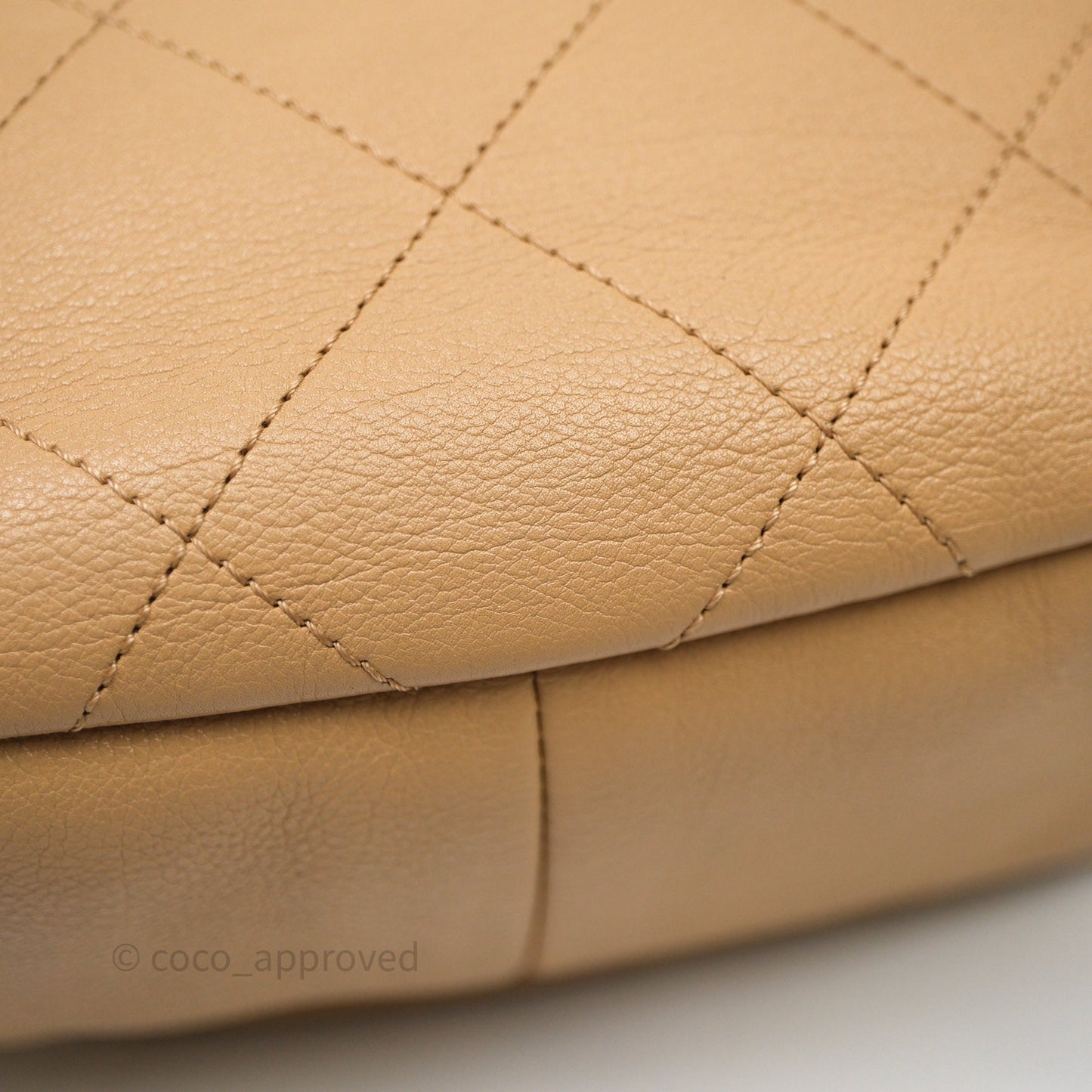 Chanel Drawstring Bucket Bag Beige Calfskin Mixed Hardware