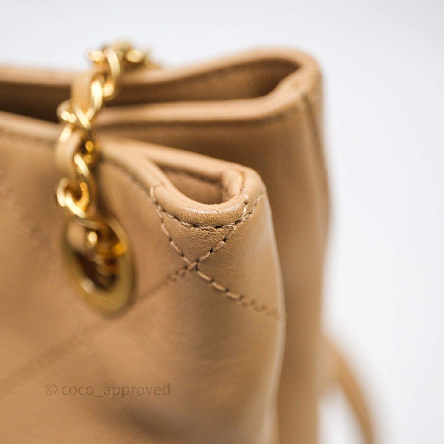 Chanel Drawstring Bucket Bag Beige Calfskin Mixed Hardware