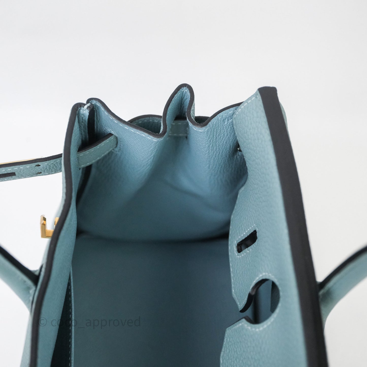 Hermès Birkin 30 Bleu Ciel 7G Togo Gold Hardware