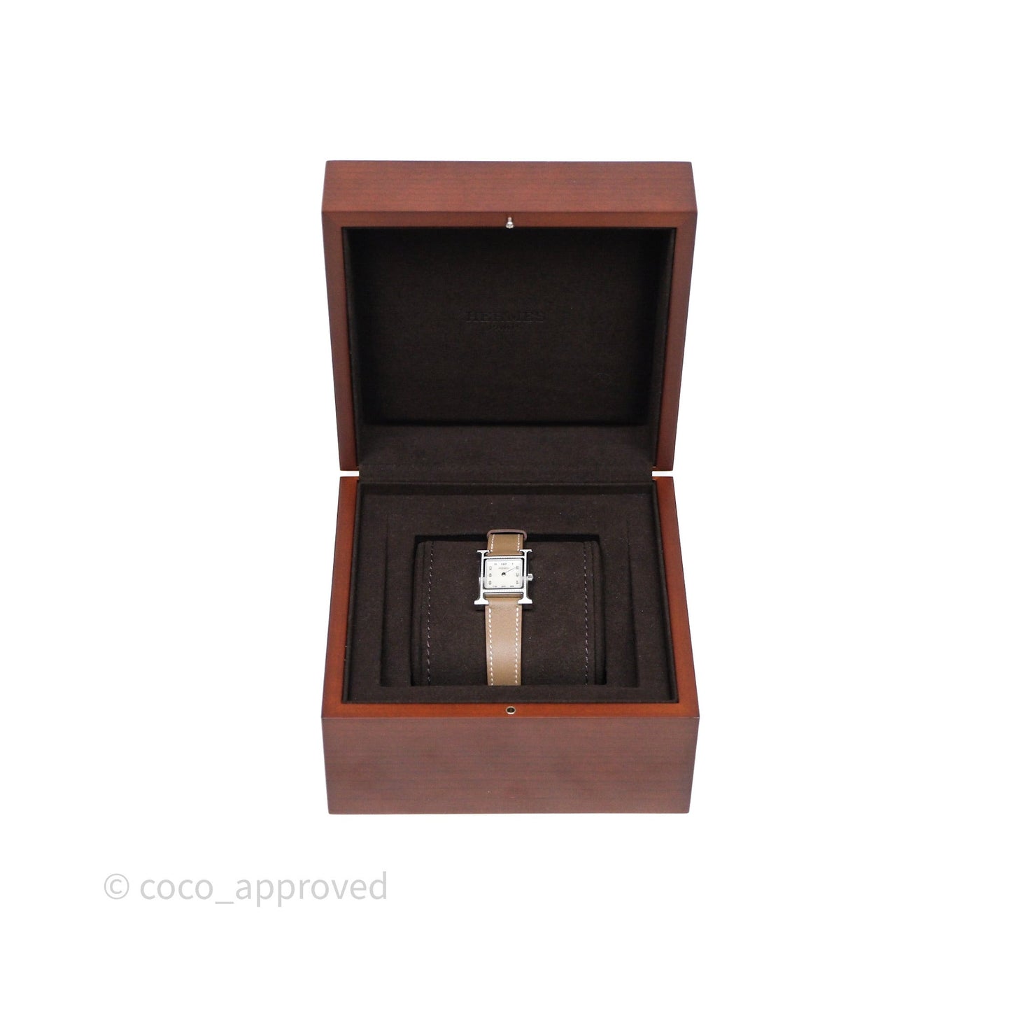 Hermès Heure H Watch Diamond Etoupe Swift Palladium Hardware
