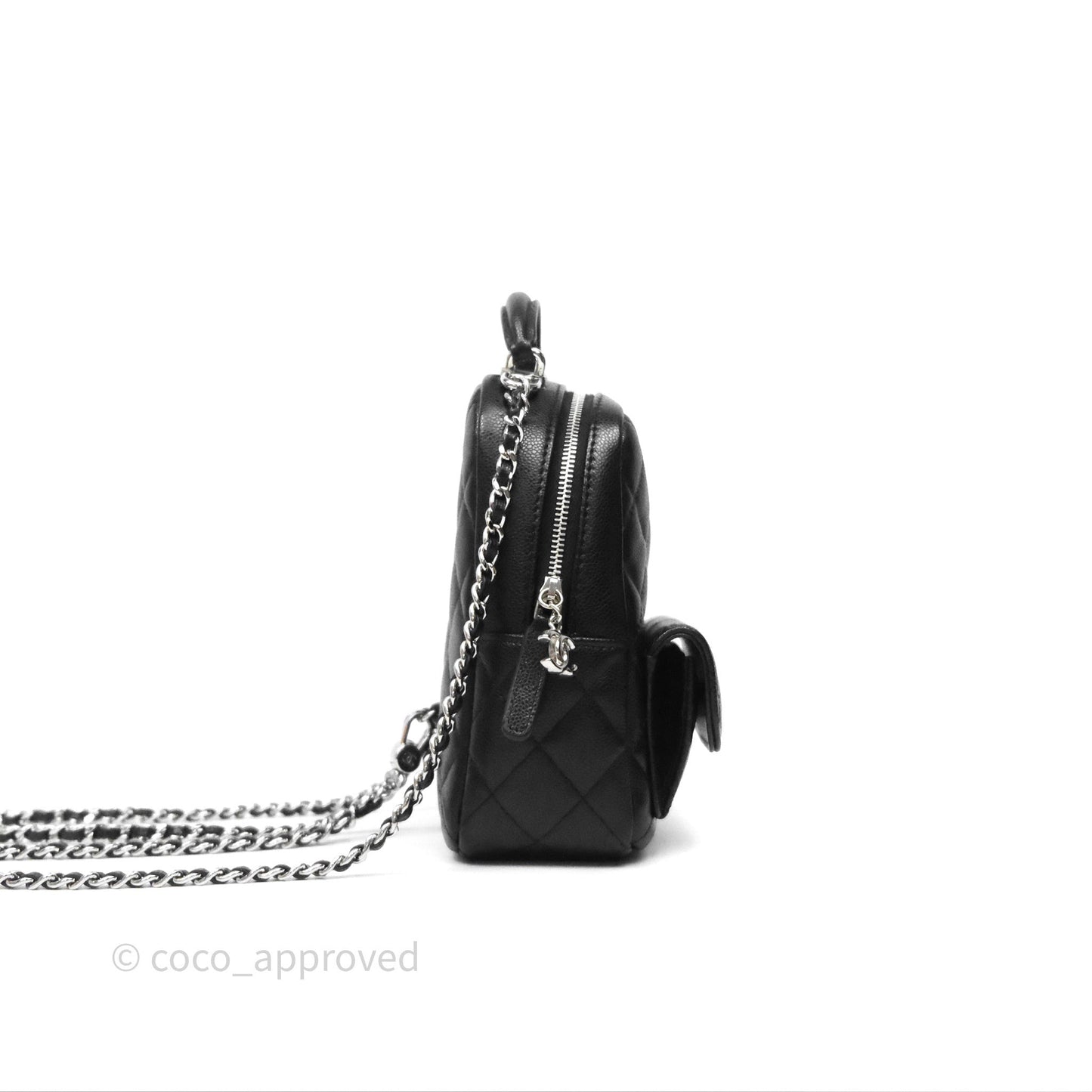 Chanel Classic Mini Backpack Black Caviar Silver Hardware