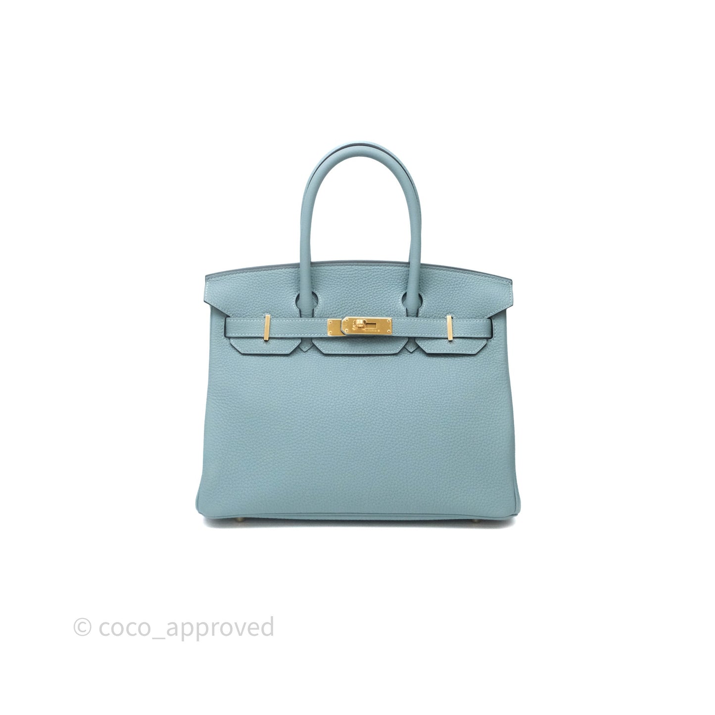 Hermès Birkin 30 Bleu Ciel 7G Togo Gold Hardware