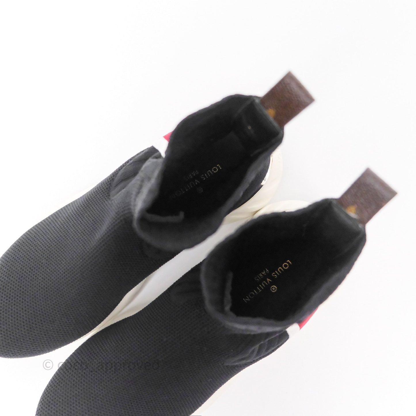 Louis Vuitton Black Knit Fabric High Top Sneakers Size 38
