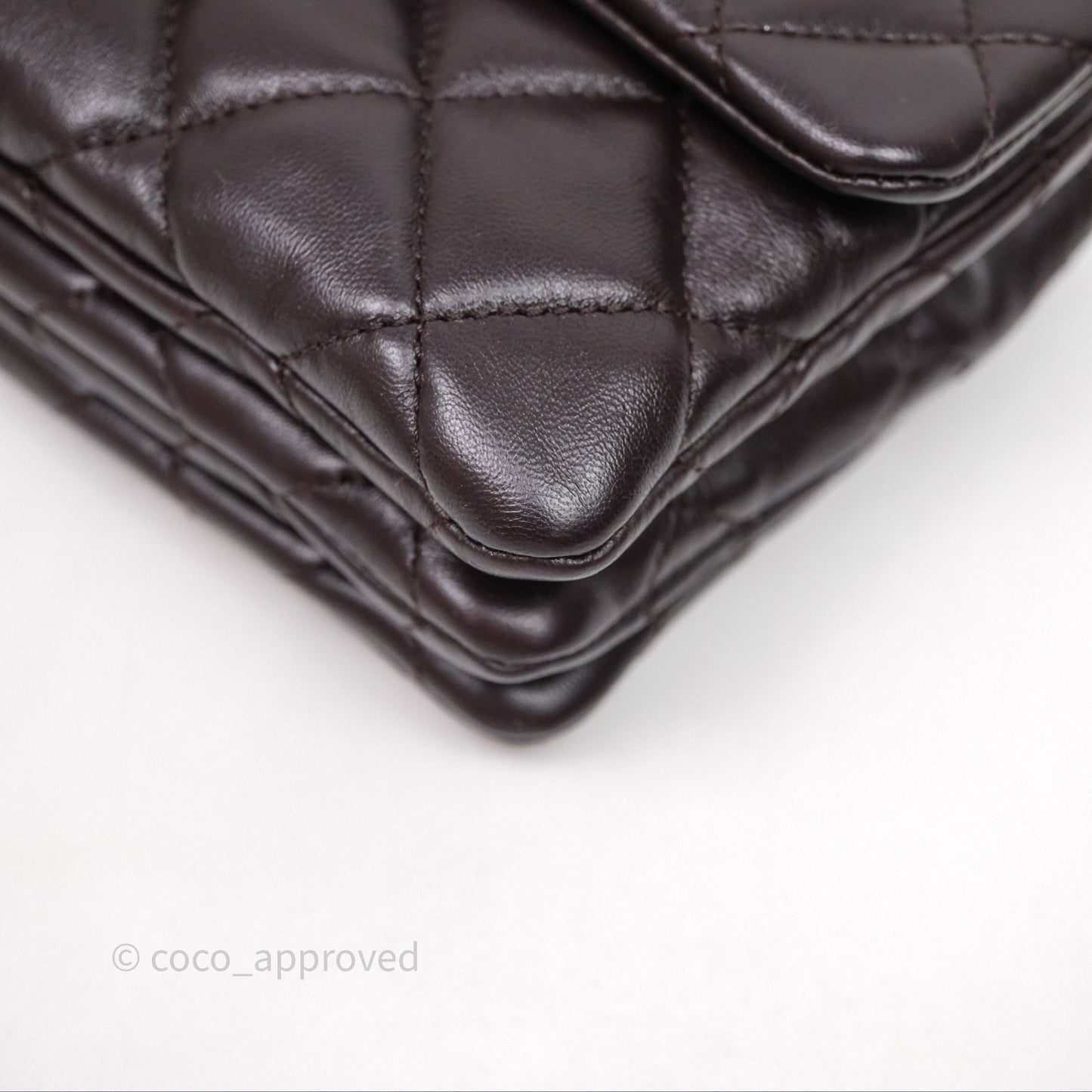 Chanel Small All Slide Adjustable Chain Flap Bag Dark Brown Lambskin Aged Gold Hardware