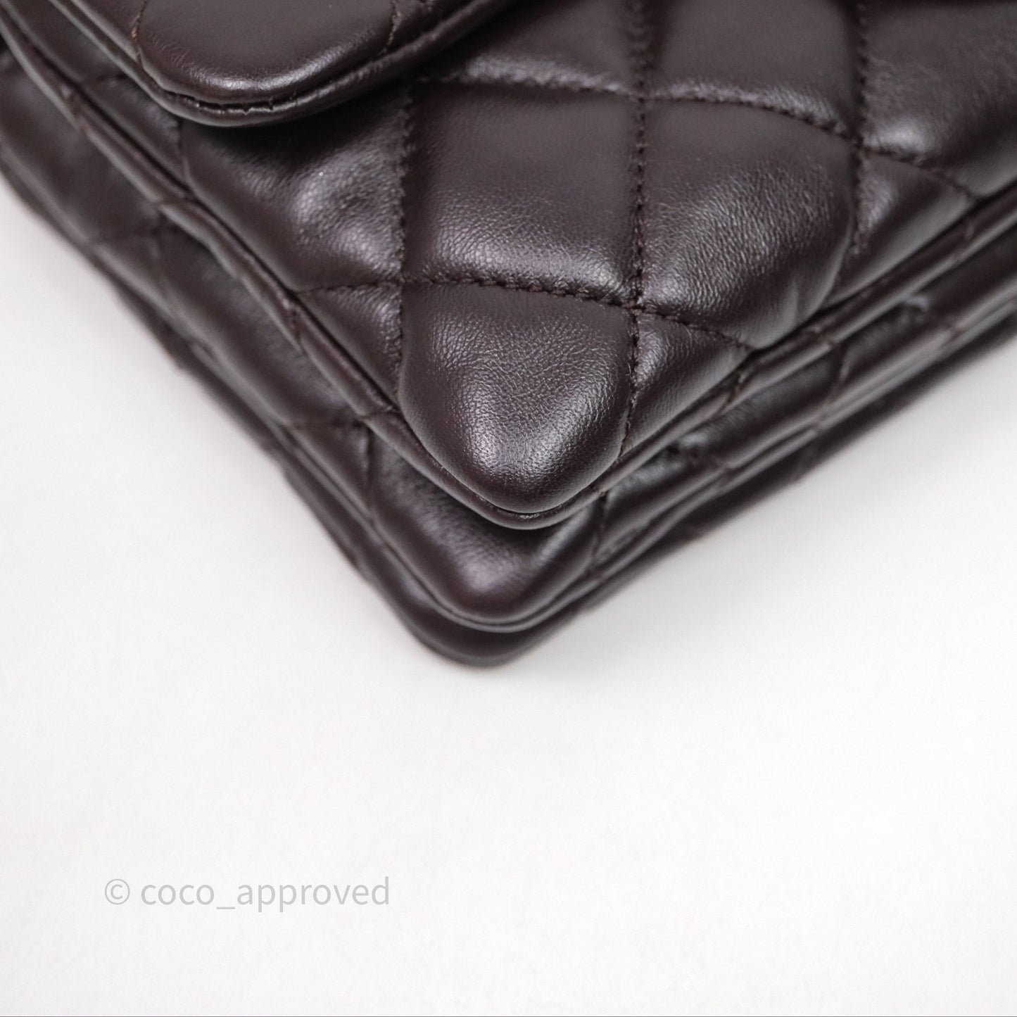 Chanel Small All Slide Adjustable Chain Flap Bag Dark Brown Lambskin Aged Gold Hardware