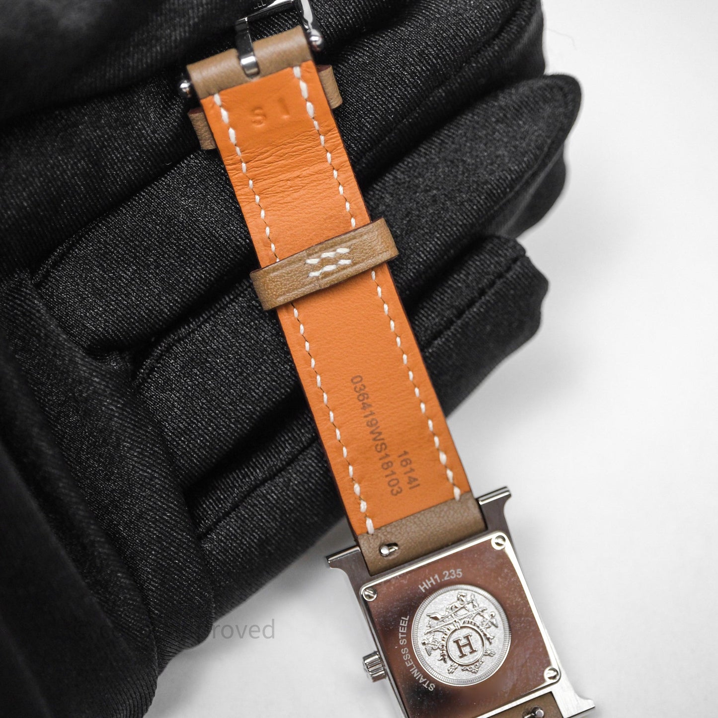 Hermès Heure H Watch Diamond Etoupe Swift Palladium Hardware