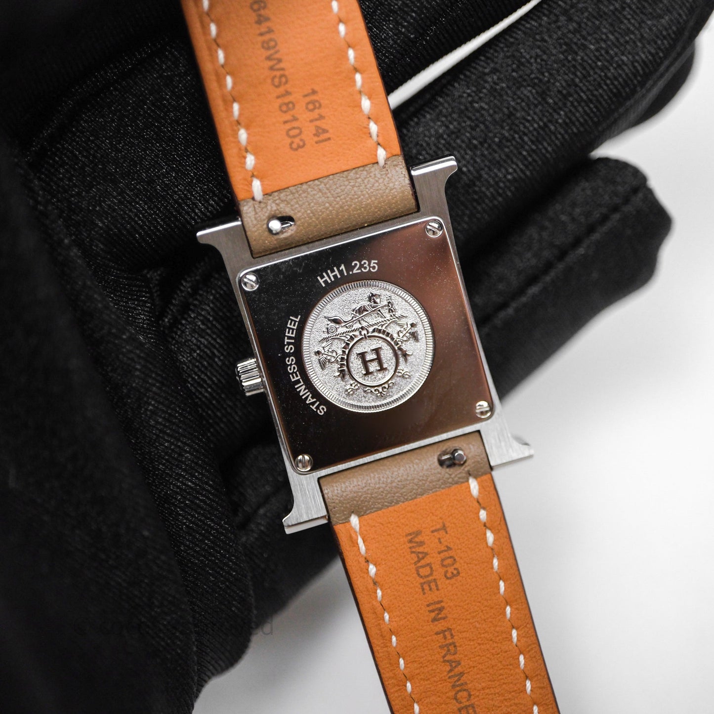 Hermès Heure H Watch Diamond Etoupe Swift Palladium Hardware
