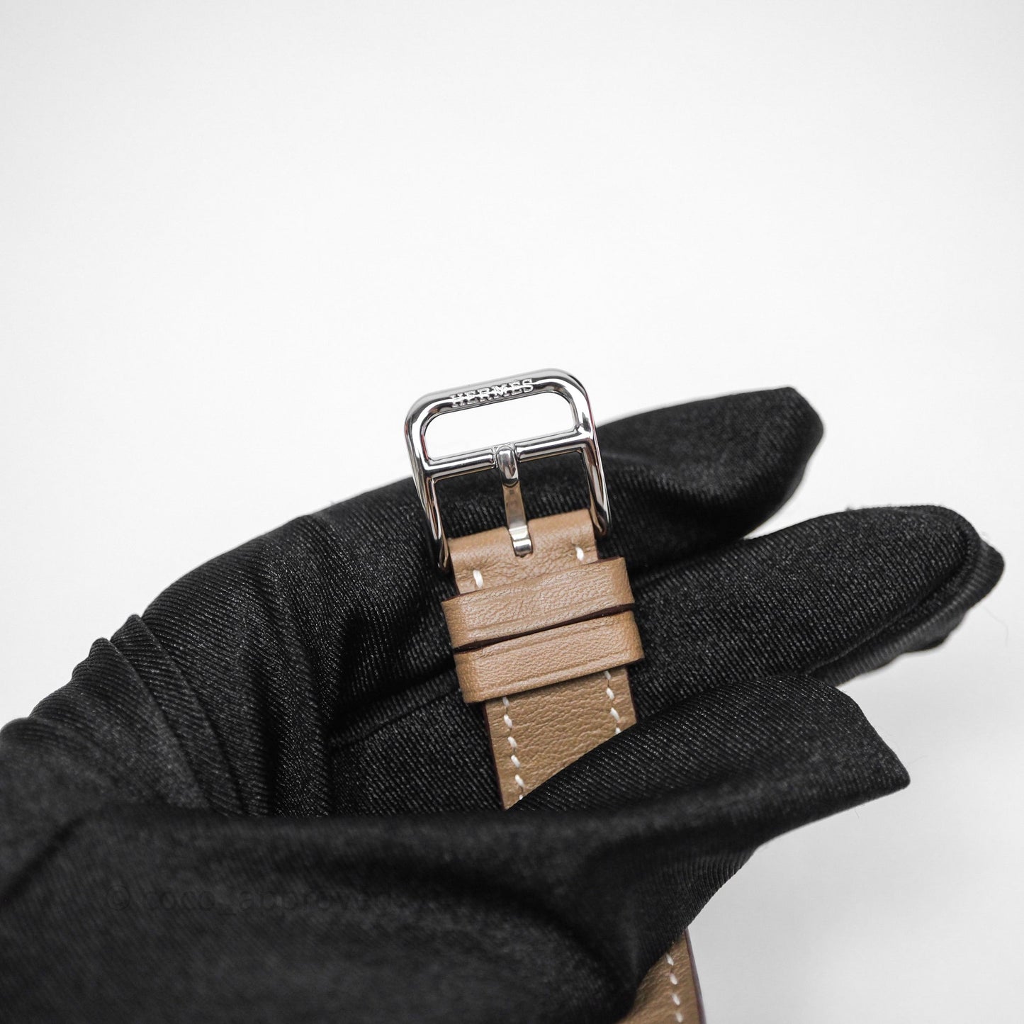 Hermès Heure H Watch Diamond Etoupe Swift Palladium Hardware