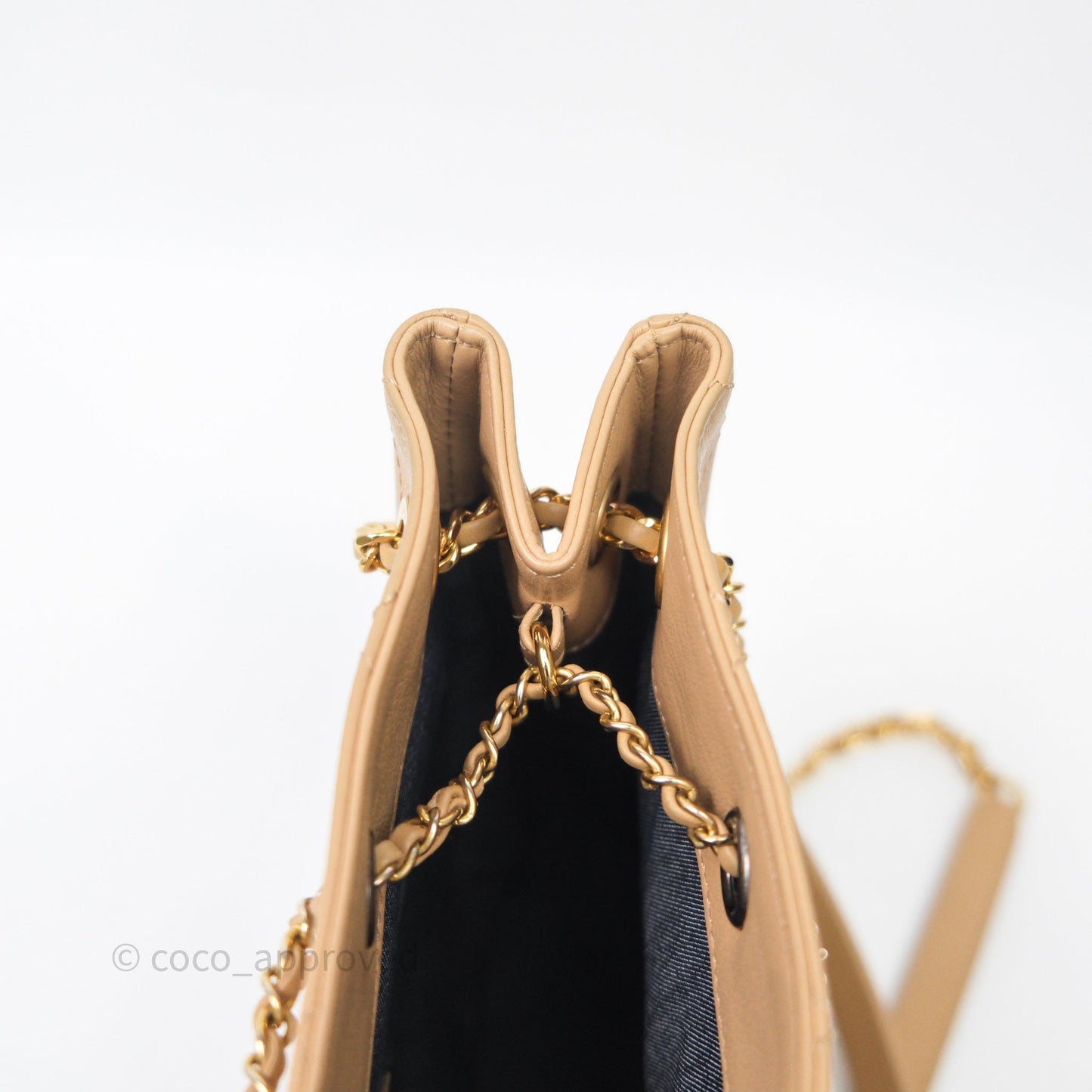Chanel Drawstring Bucket Bag Beige Calfskin Mixed Hardware