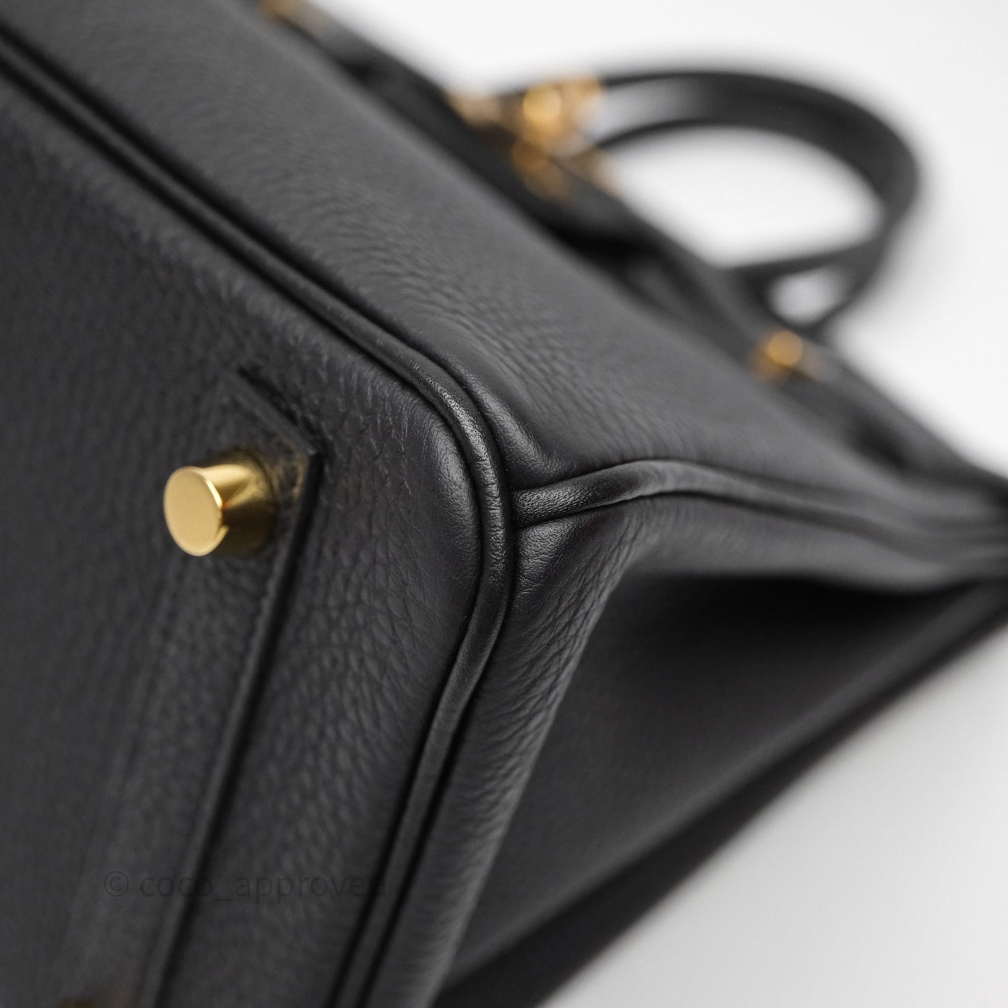 Hermes Birkin 25 Black Noir 89 Togo Gold Hardware