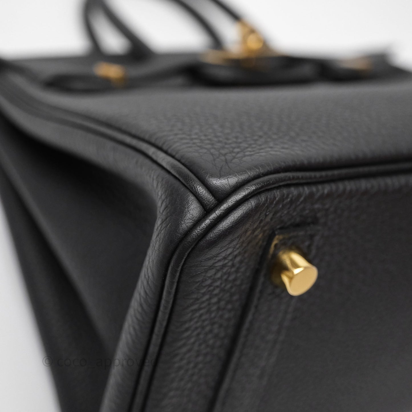 Hermes Birkin 25 Black Noir 89 Togo Gold Hardware