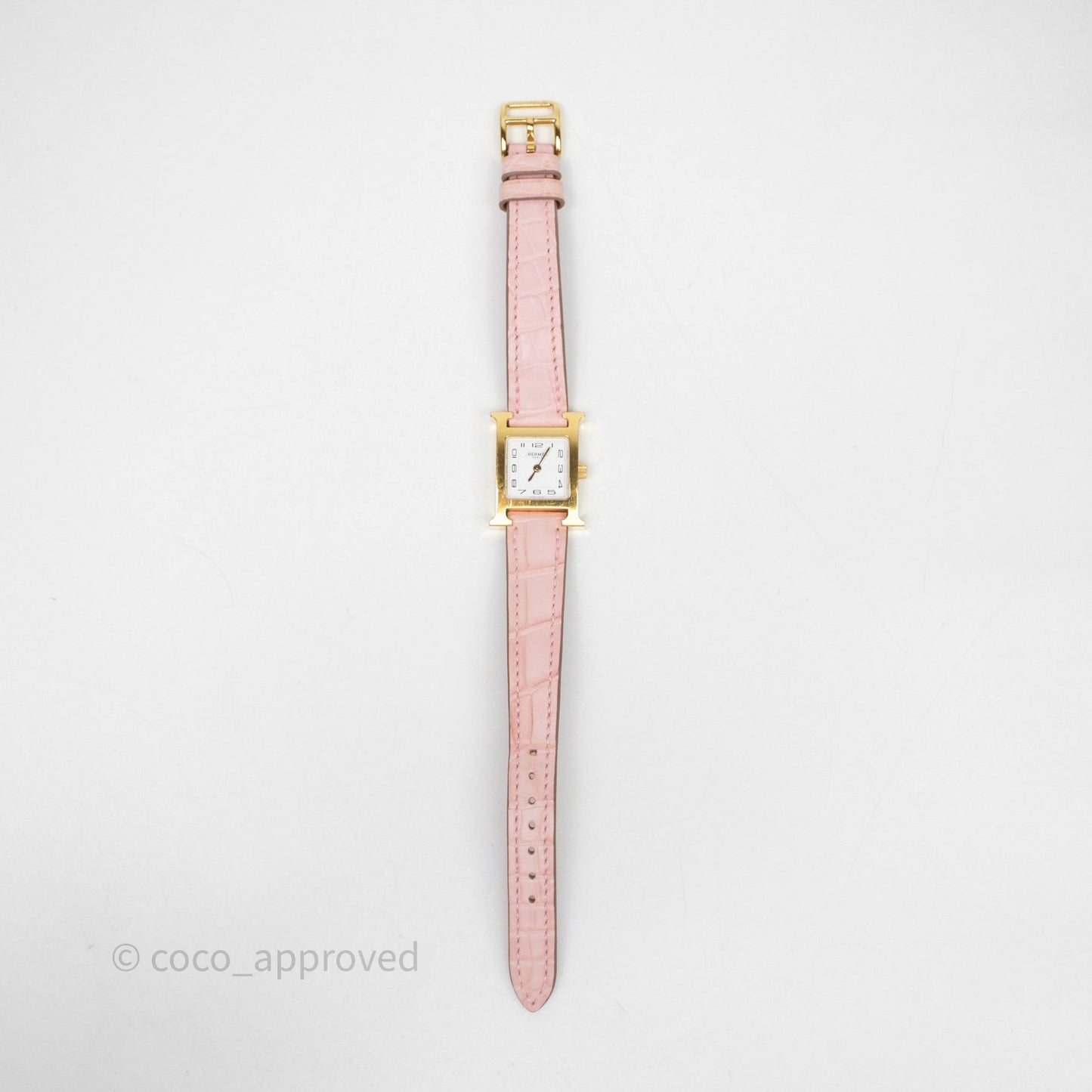 Hermès Heure H TPM Watch Alligator Gold Hardware