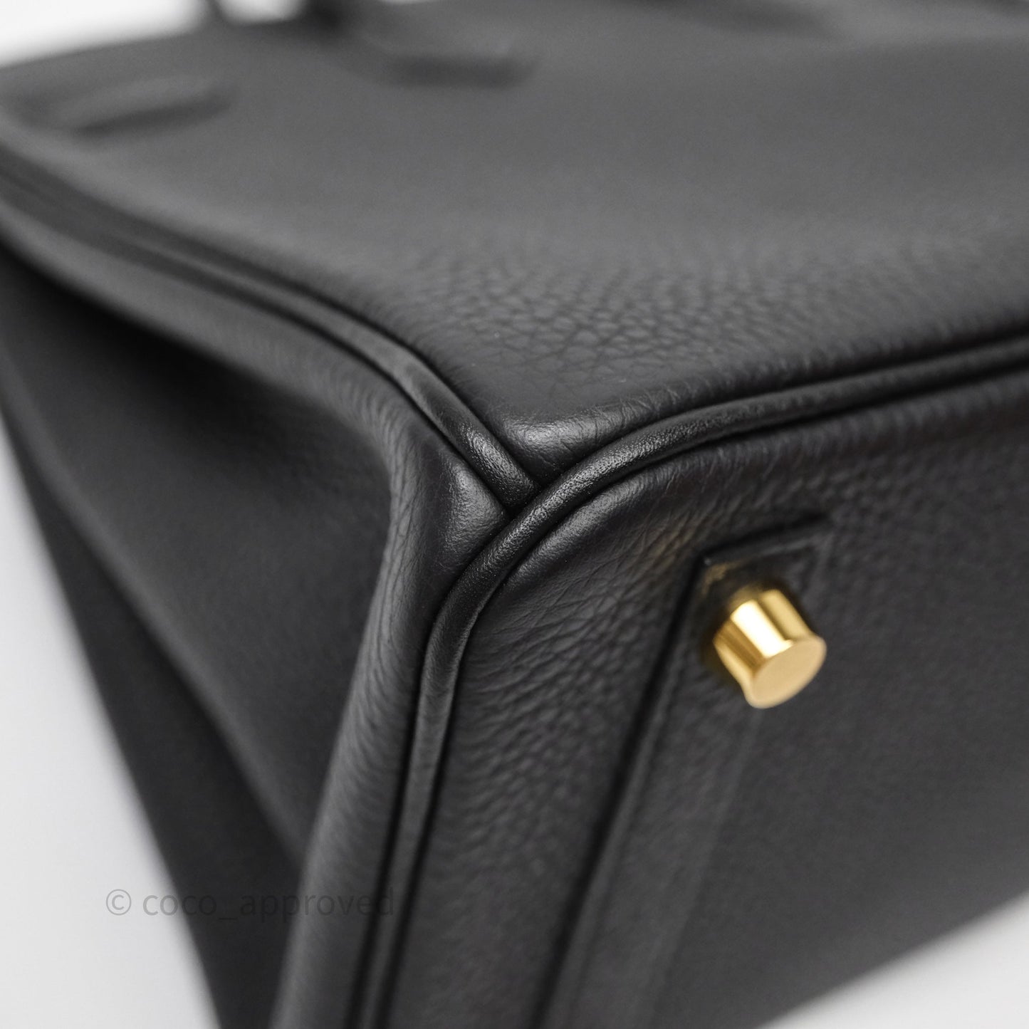 Hermes Birkin 25 Black Noir 89 Togo Gold Hardware