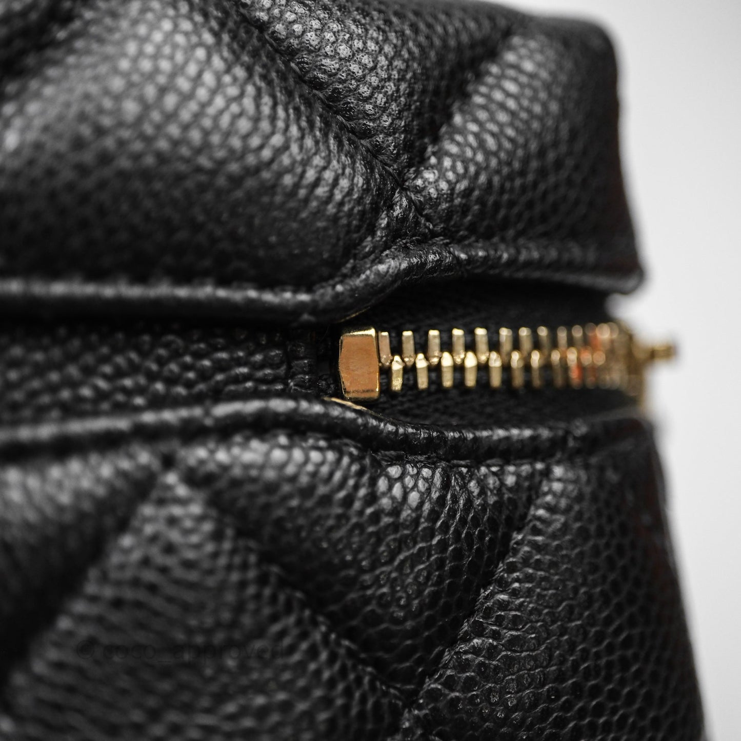 Chanel Top Handle Vanity with Chain Black Caviar Gold Hardware