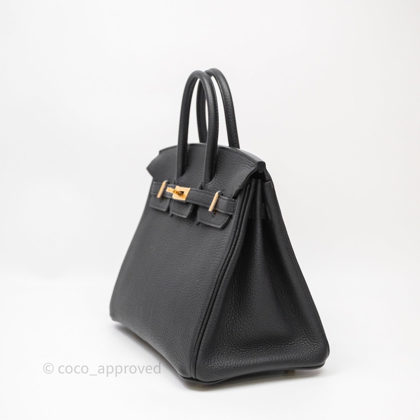 Hermes Birkin 25 Black Noir 89 Togo Gold Hardware