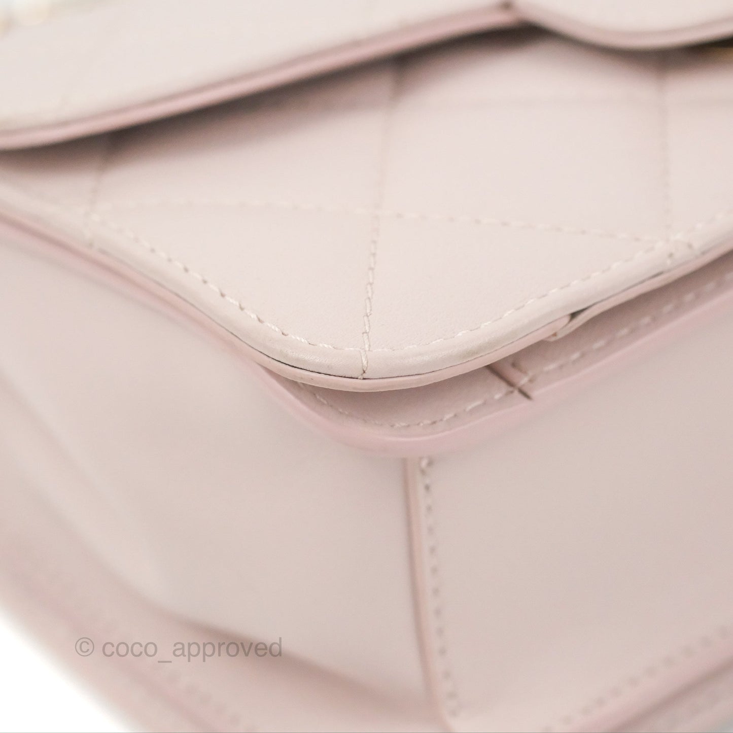 Chanel Small Coco Lady Quilted Flap Bag With Top Handle Light Pink Calfskin Gold Hardware
