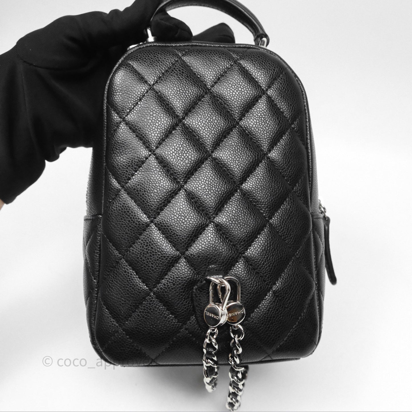 Chanel Classic Mini Backpack Black Caviar Silver Hardware