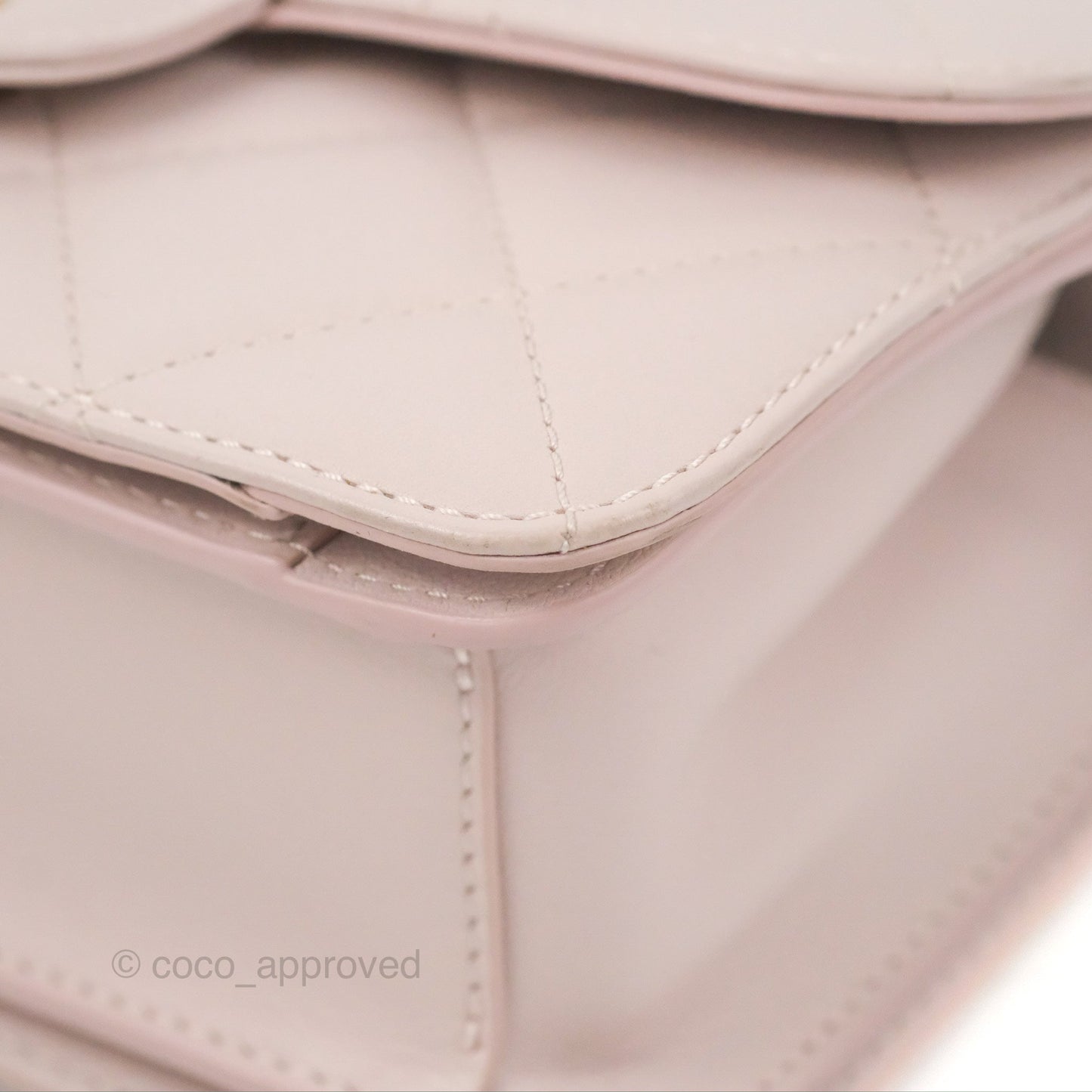 Chanel Small Coco Lady Quilted Flap Bag With Top Handle Light Pink Calfskin Gold Hardware