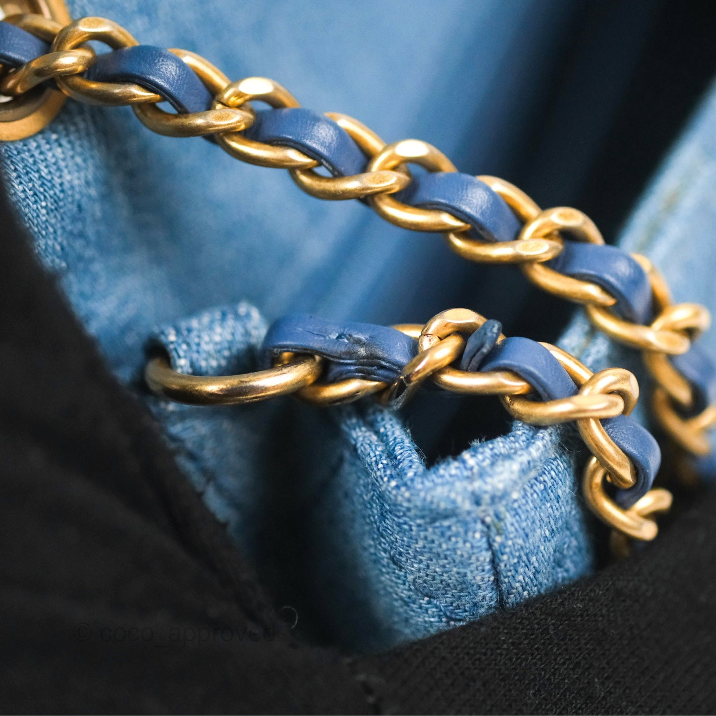 Chanel Mini Rectangular Pearl Crush Quilted Denim Aged Gold Hardware 22C