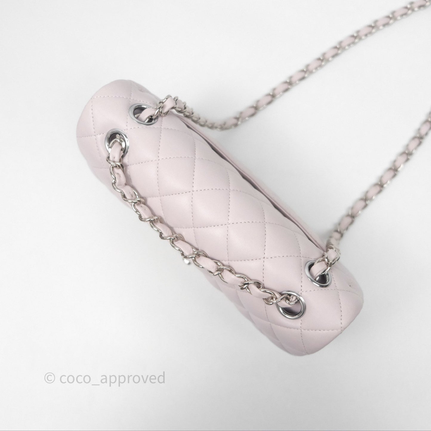 Chanel Small Classic Quilted Flap Lilac Lambskin Silver Hardware