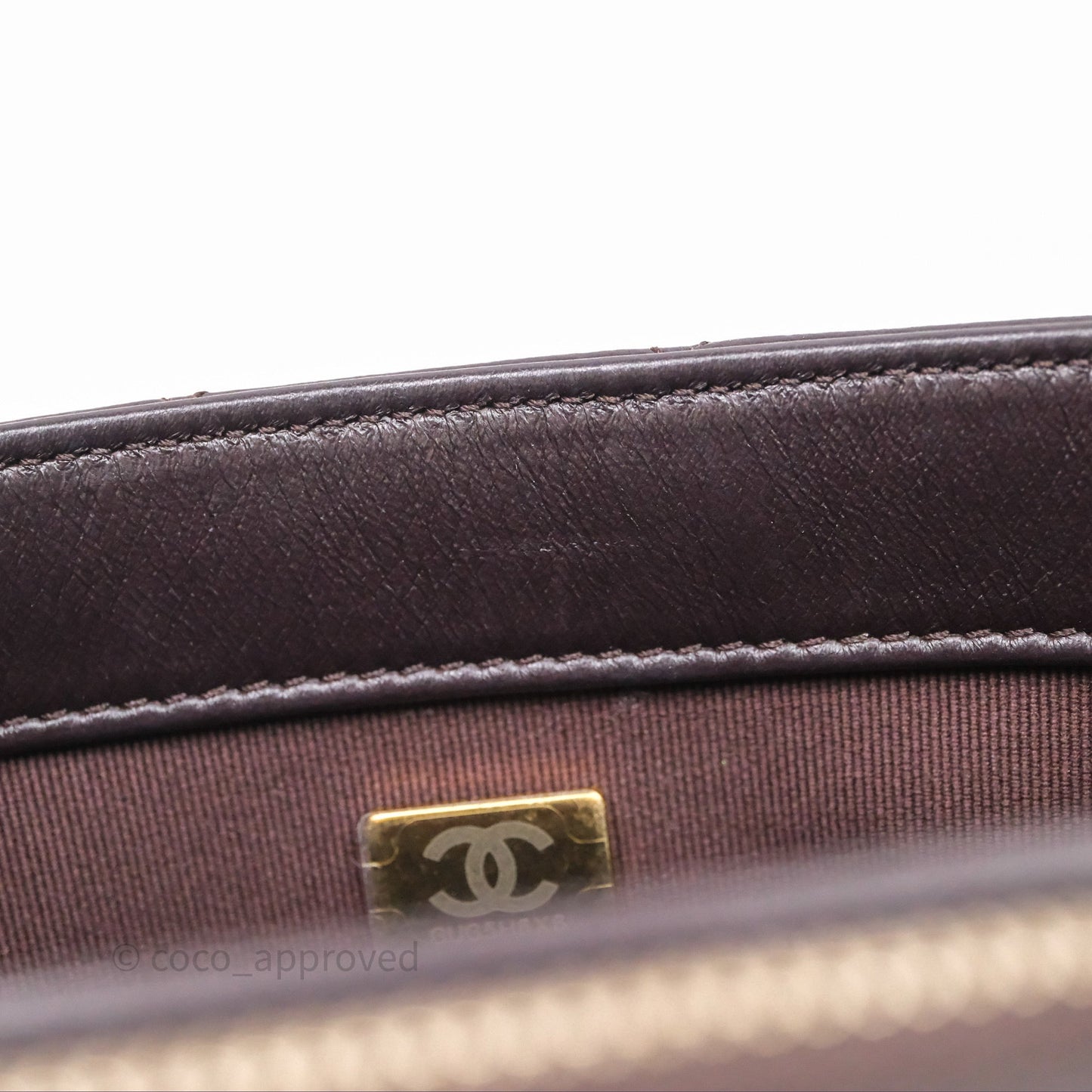 Chanel Small All Slide Adjustable Chain Flap Bag Dark Brown Lambskin Aged Gold Hardware