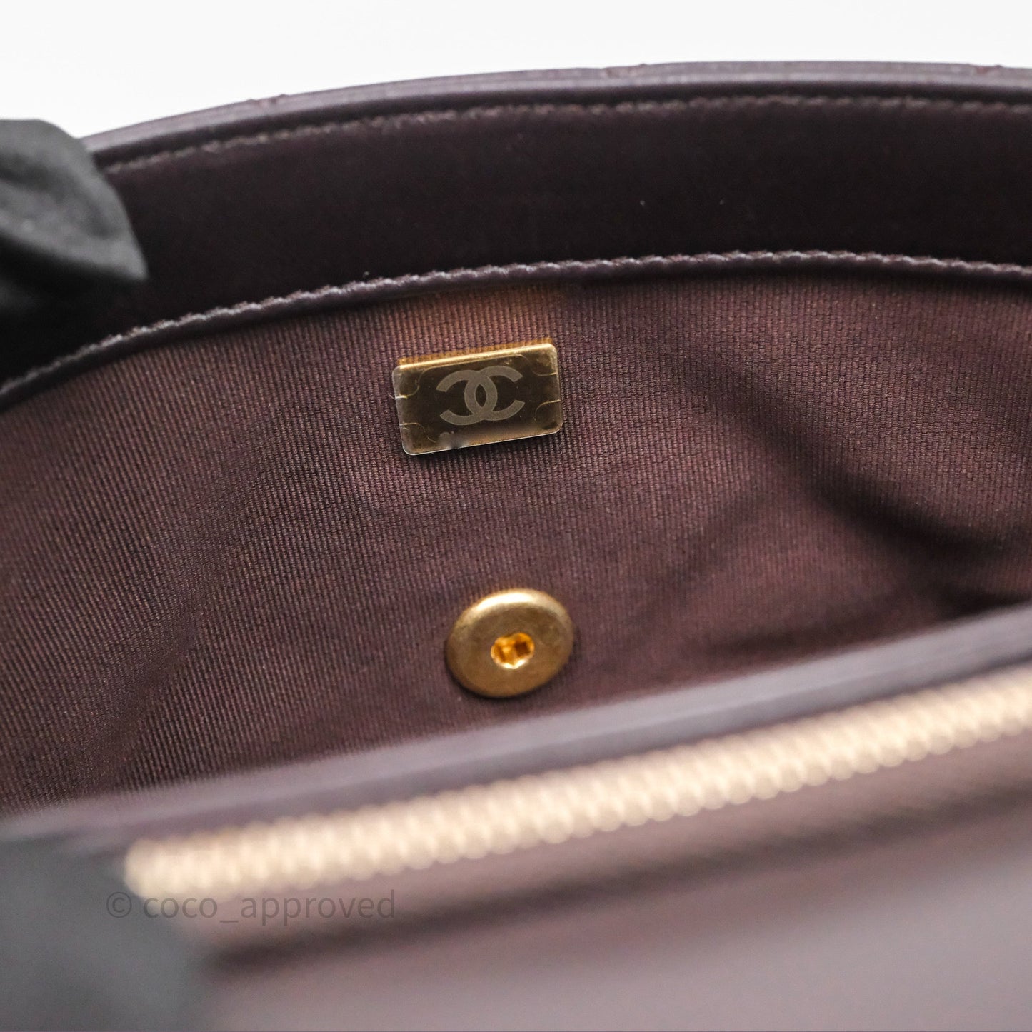 Chanel Small All Slide Adjustable Chain Flap Bag Dark Brown Lambskin Aged Gold Hardware