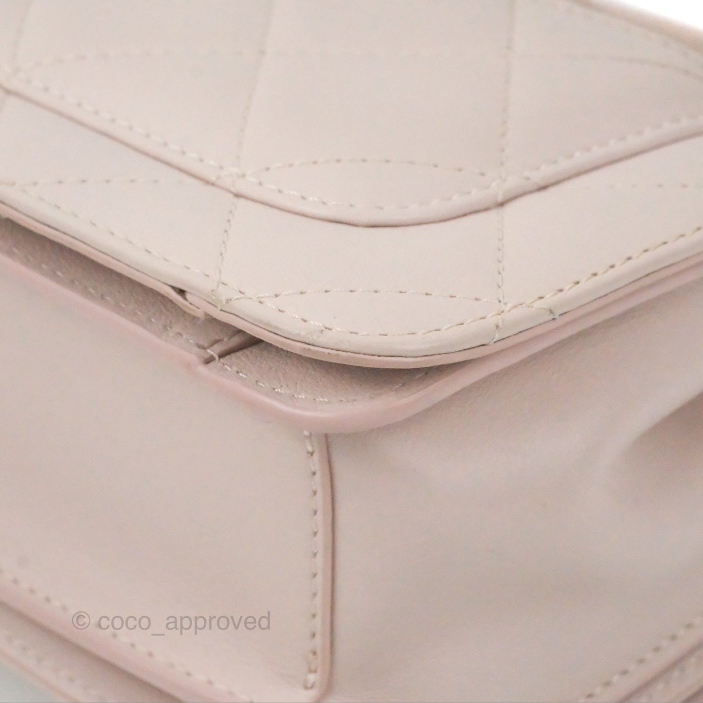 Chanel Small Coco Lady Quilted Flap Bag With Top Handle Light Pink Calfskin Gold Hardware