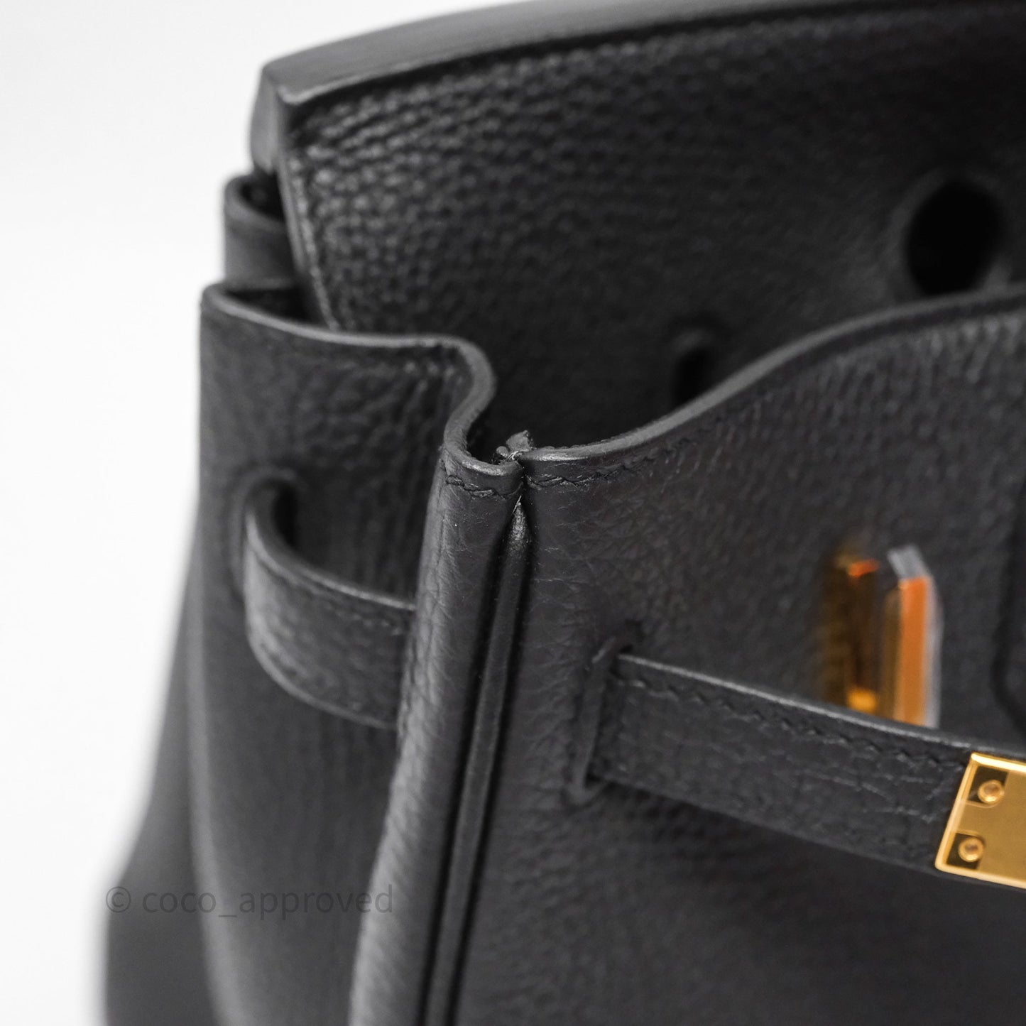 Hermes Birkin 25 Black Noir 89 Togo Gold Hardware
