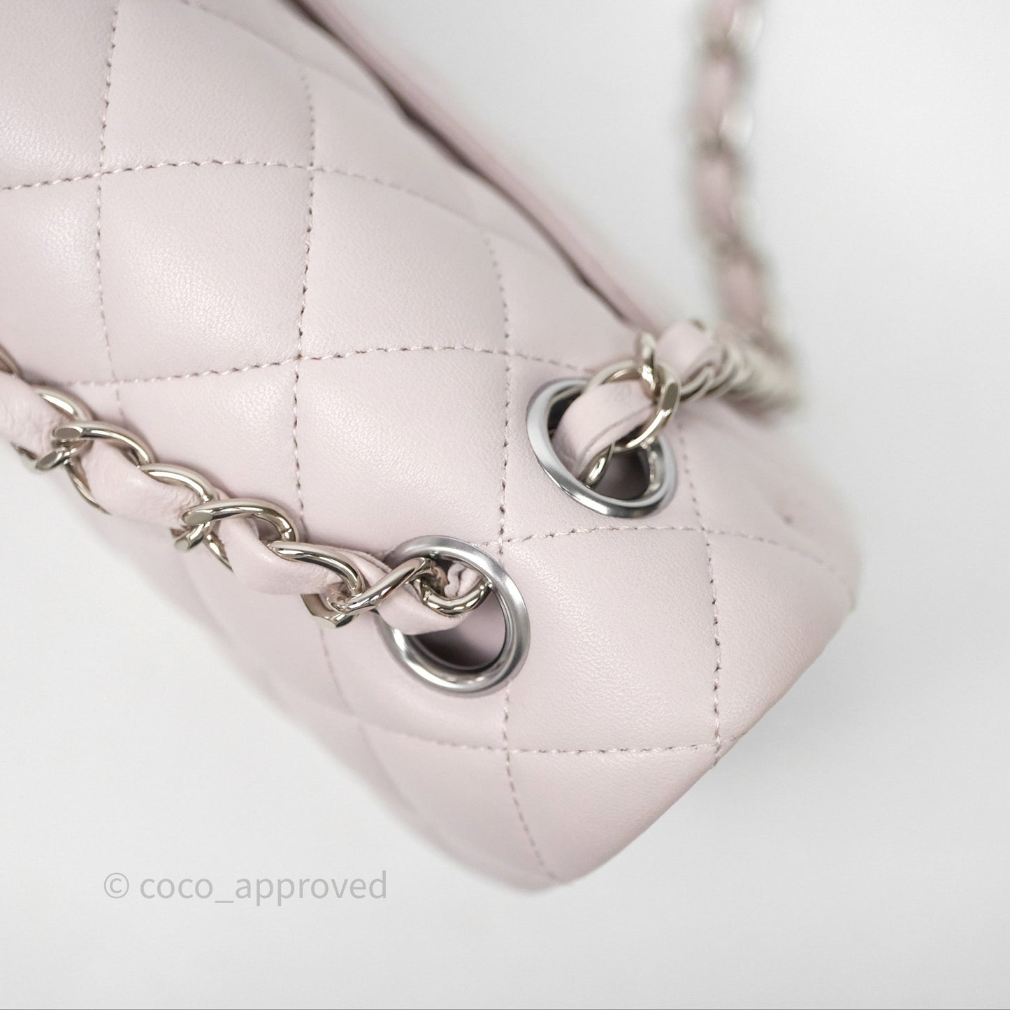 Chanel Small Classic Quilted Flap Lilac Lambskin Silver Hardware