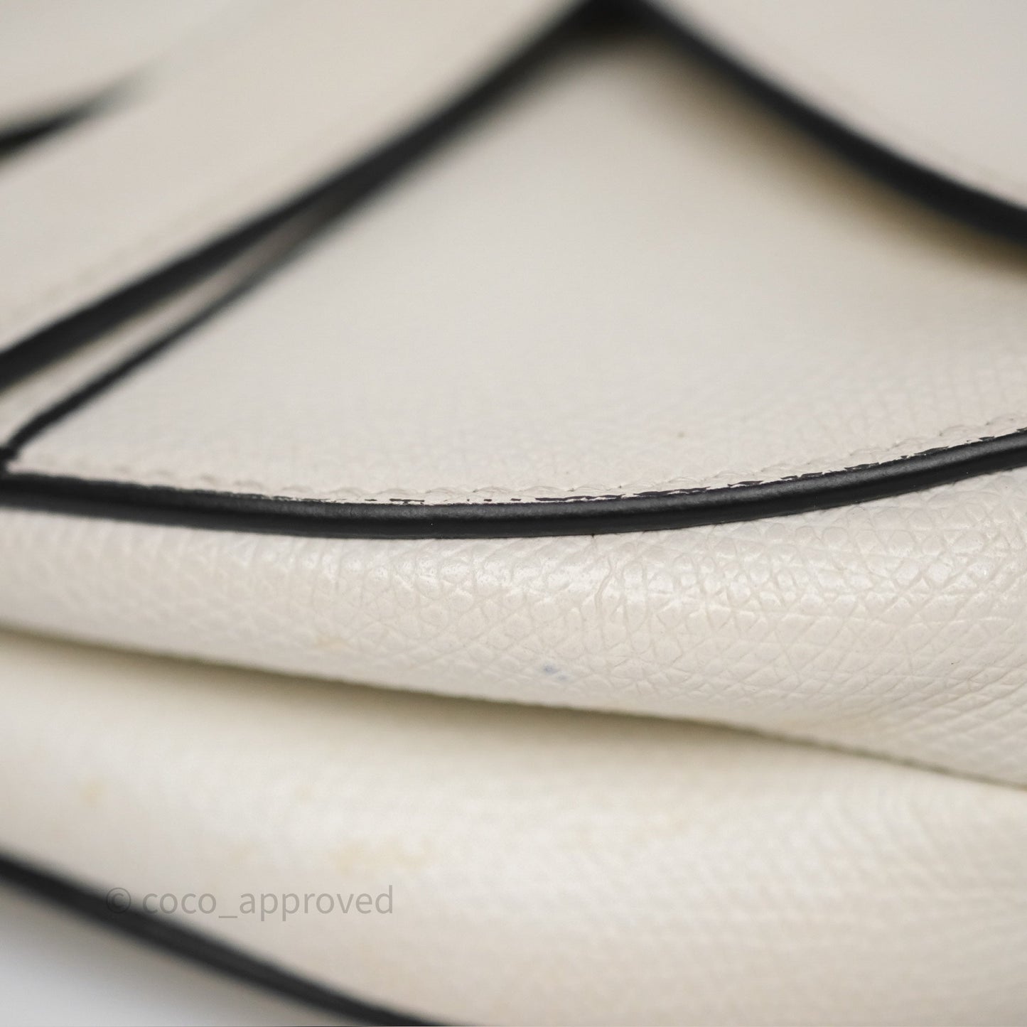 Christian Dior Mini Saddle Bag White Grained Calfskin Gold Hardware