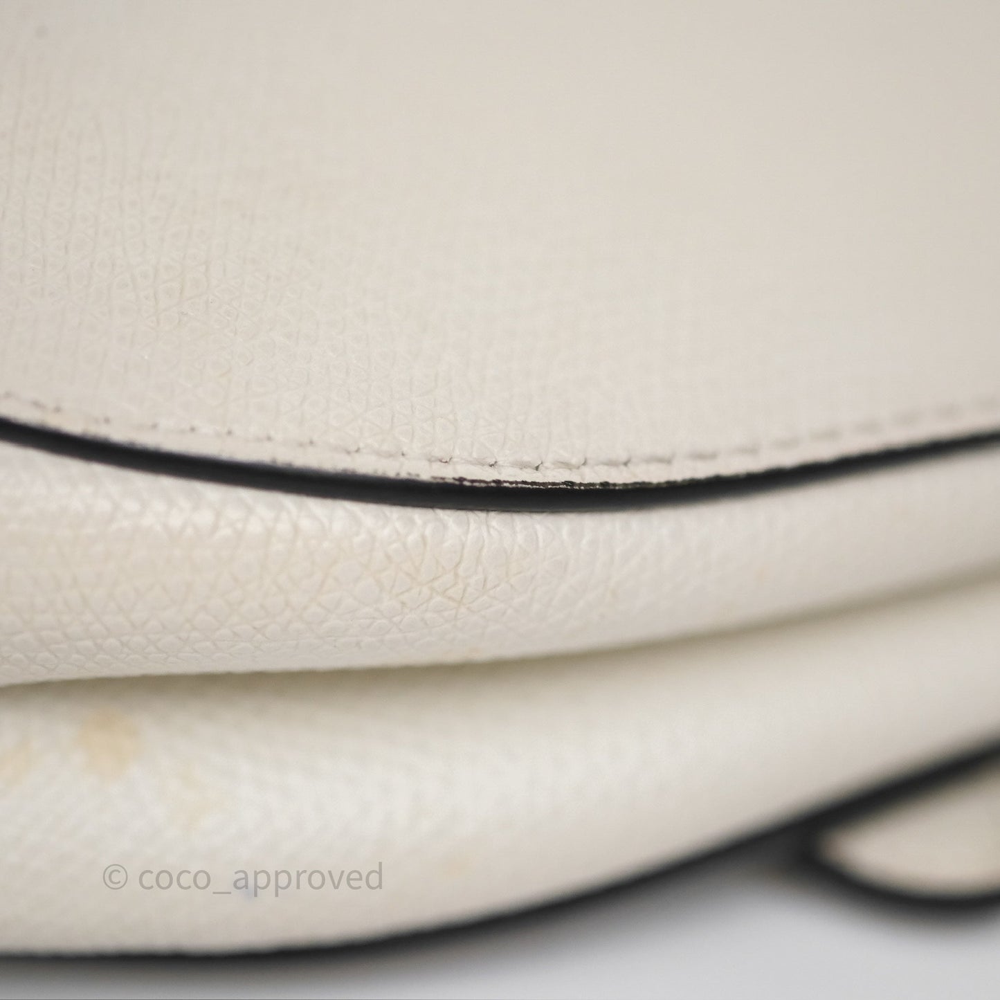 Christian Dior Mini Saddle Bag White Grained Calfskin Gold Hardware