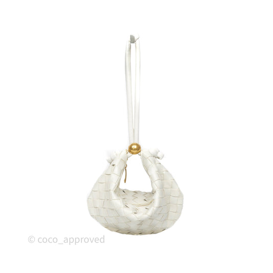 Bottega Veneta Small Turn Pouch Nappa Intrecciato White