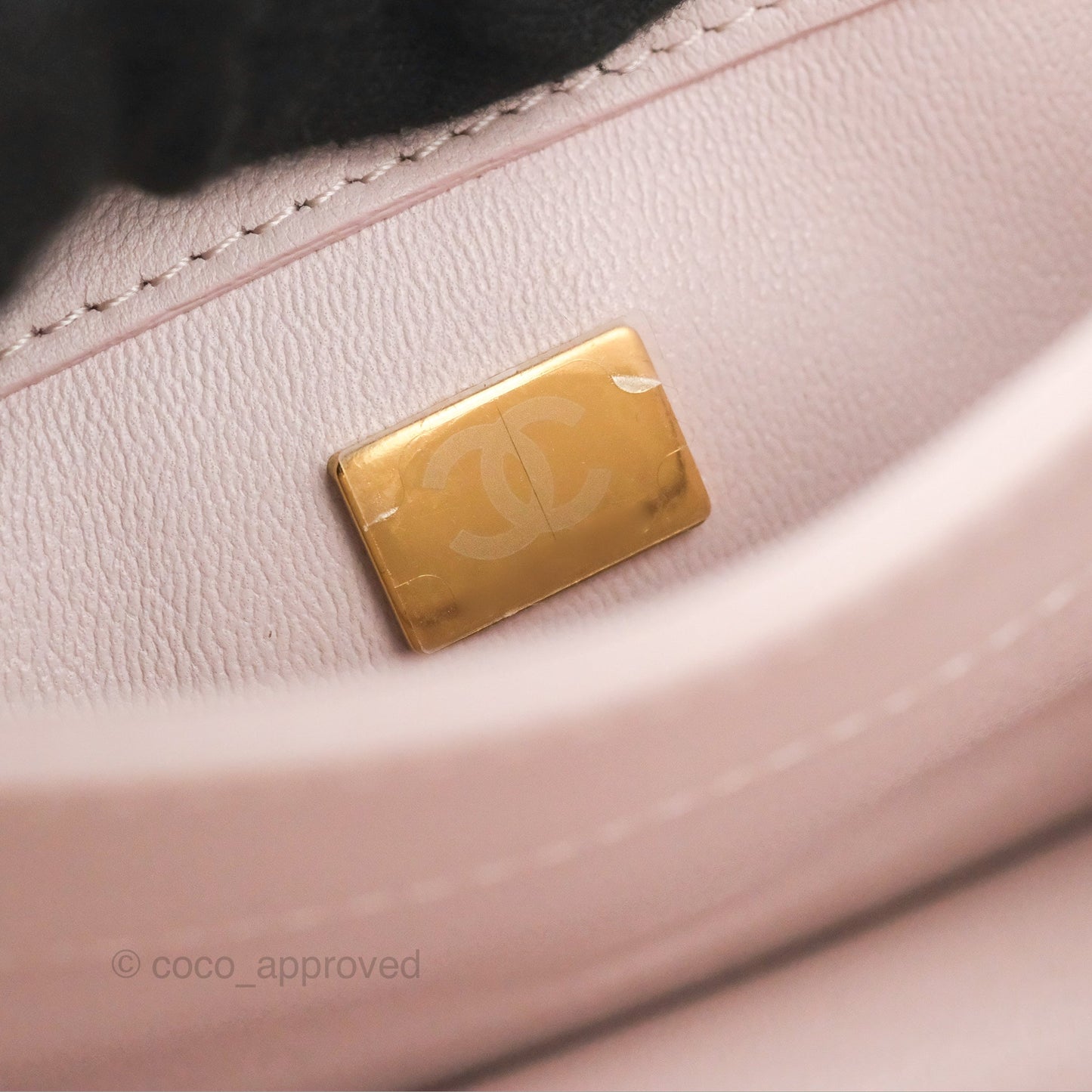 Chanel Small Coco Lady Quilted Flap Bag With Top Handle Light Pink Calfskin Gold Hardware