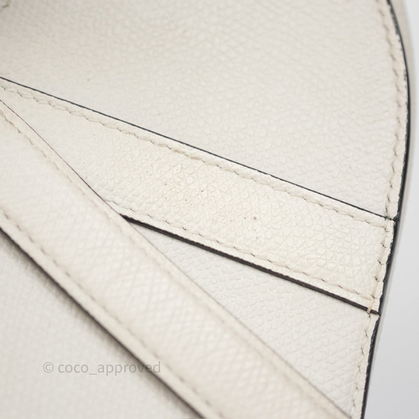 Christian Dior Mini Saddle Bag White Grained Calfskin Gold Hardware