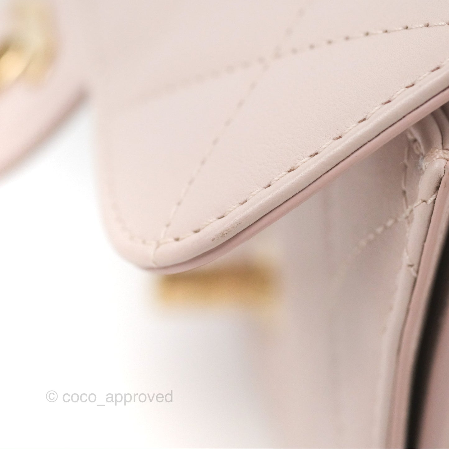 Chanel Small Coco Lady Quilted Flap Bag With Top Handle Light Pink Calfskin Gold Hardware
