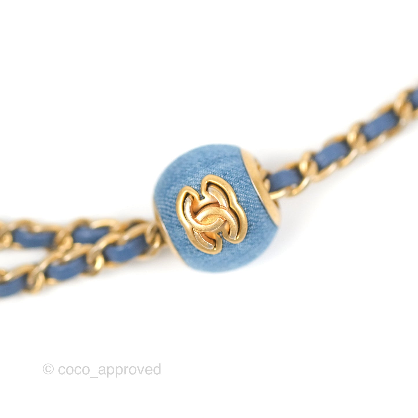 Chanel Mini Rectangular Pearl Crush Quilted Denim Aged Gold Hardware 22C