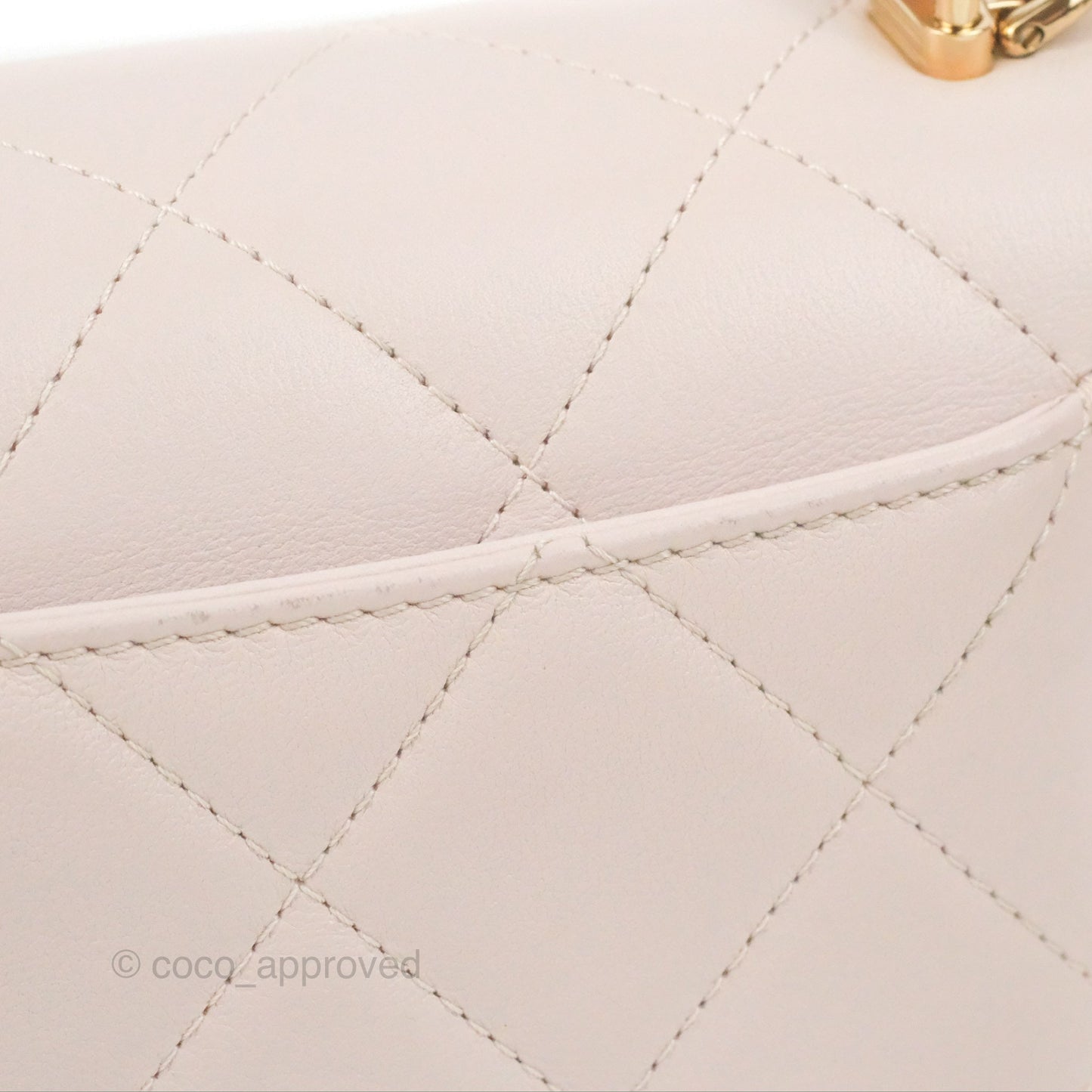 Chanel Small Coco Lady Quilted Flap Bag With Top Handle Light Pink Calfskin Gold Hardware