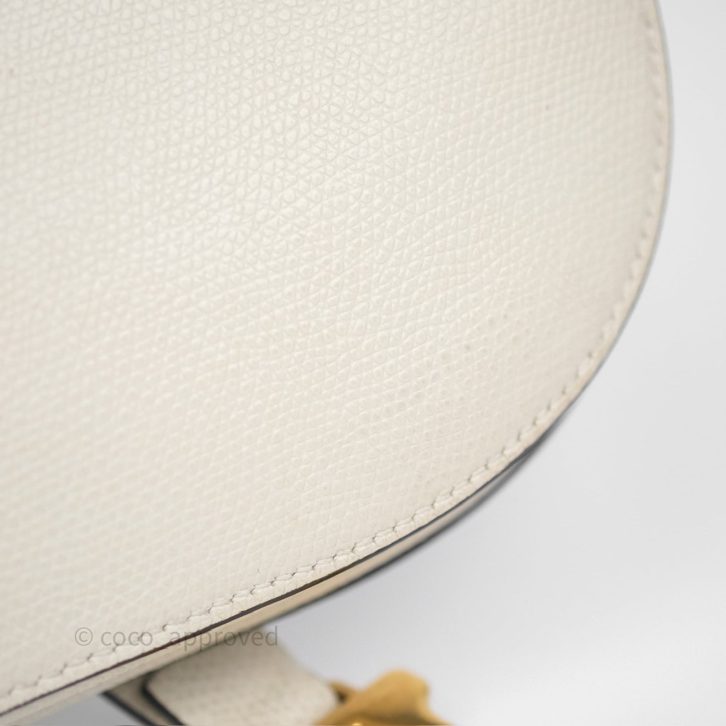 Christian Dior Mini Saddle Bag White Grained Calfskin Gold Hardware