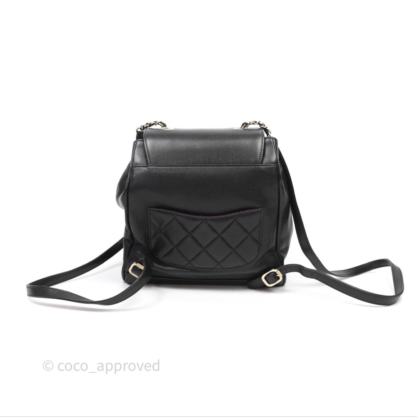 Chanel Quilted Business Affinity Backpack Black Caviar Gold Hardware