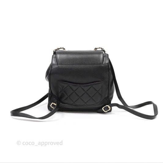 Chanel Quilted Business Affinity Backpack Black Caviar Gold Hardware