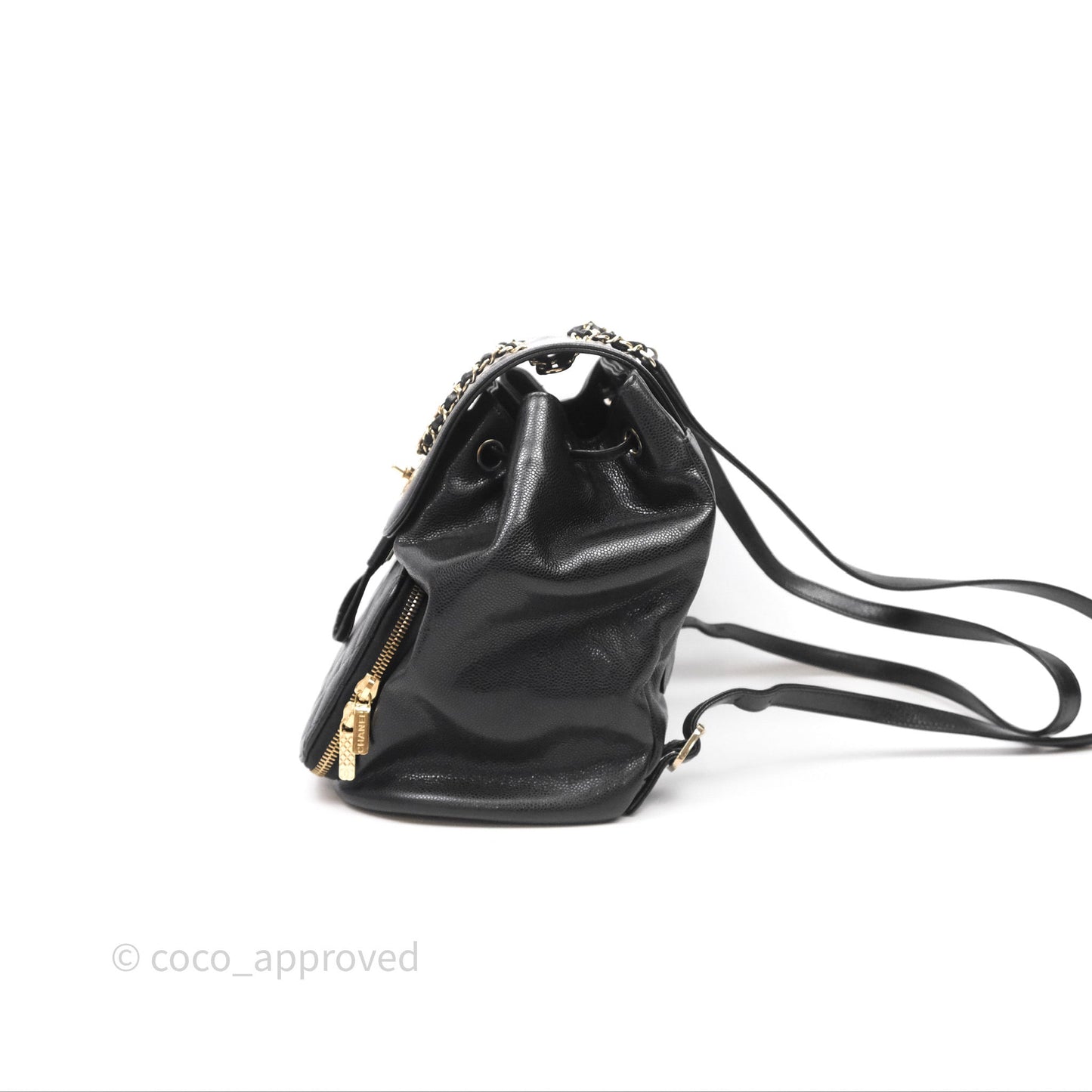 Chanel Quilted Business Affinity Backpack Black Caviar Gold Hardware
