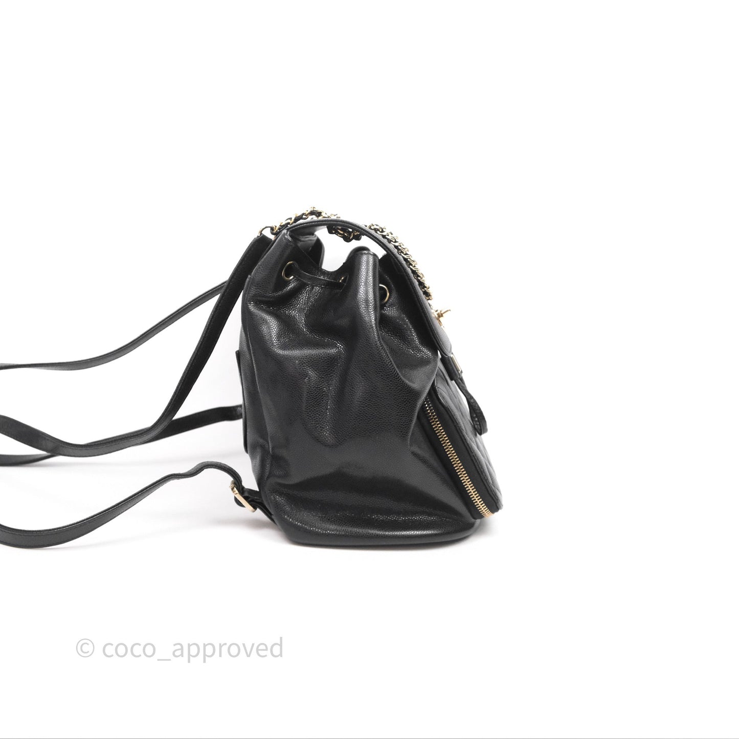 Chanel Quilted Business Affinity Backpack Black Caviar Gold Hardware
